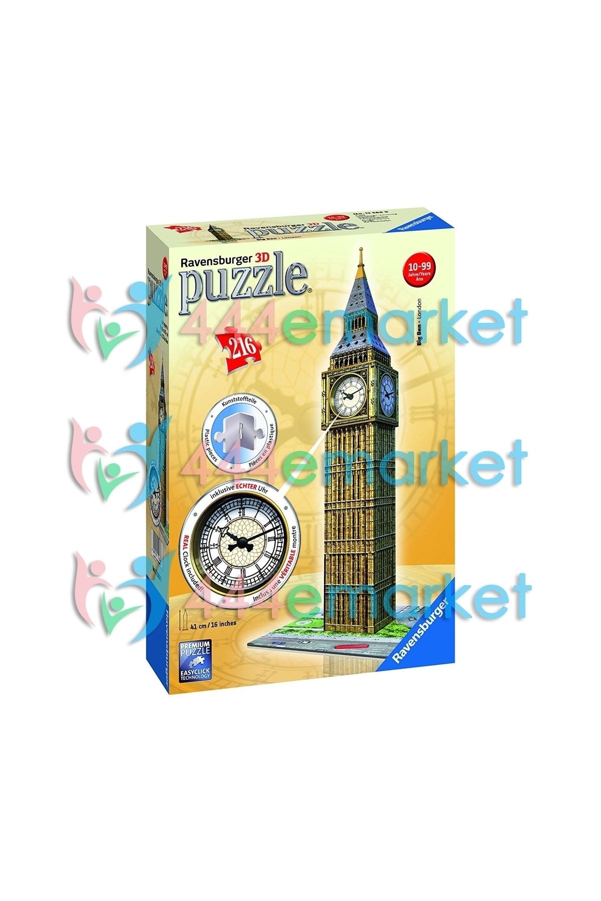 RAVENSBURGER پازل سه بعدی Big Ben Clock Tower London حاوی ساعت واقعی 216 قطعه 3d TYC00812829392