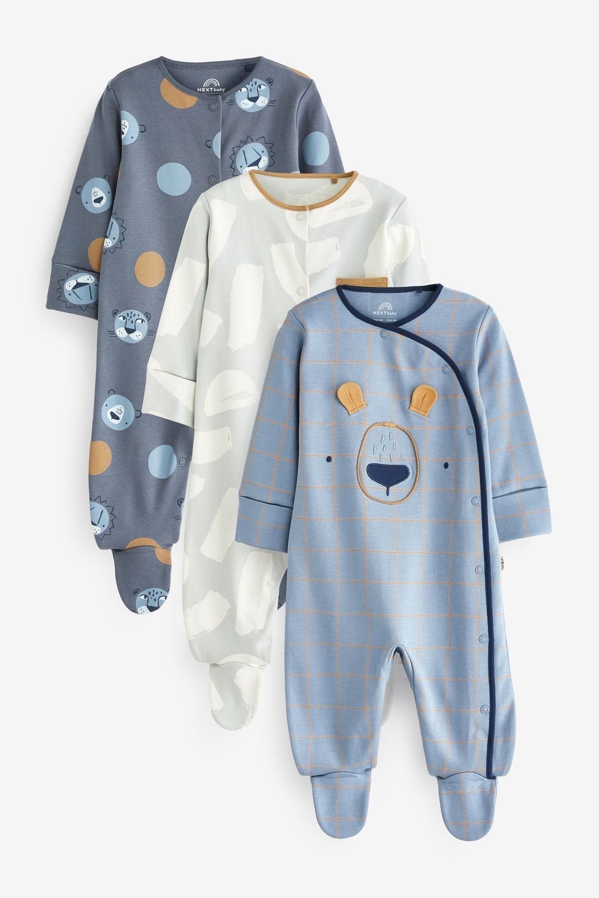 Blue baby shop sleepsuits