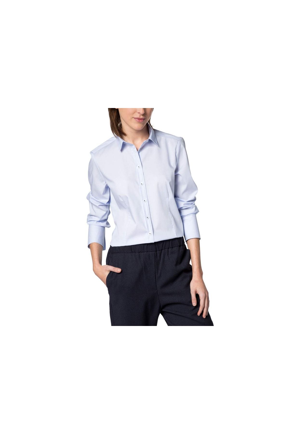 ETERNA Bluse Blau Regular Fit Fast ausverkauft