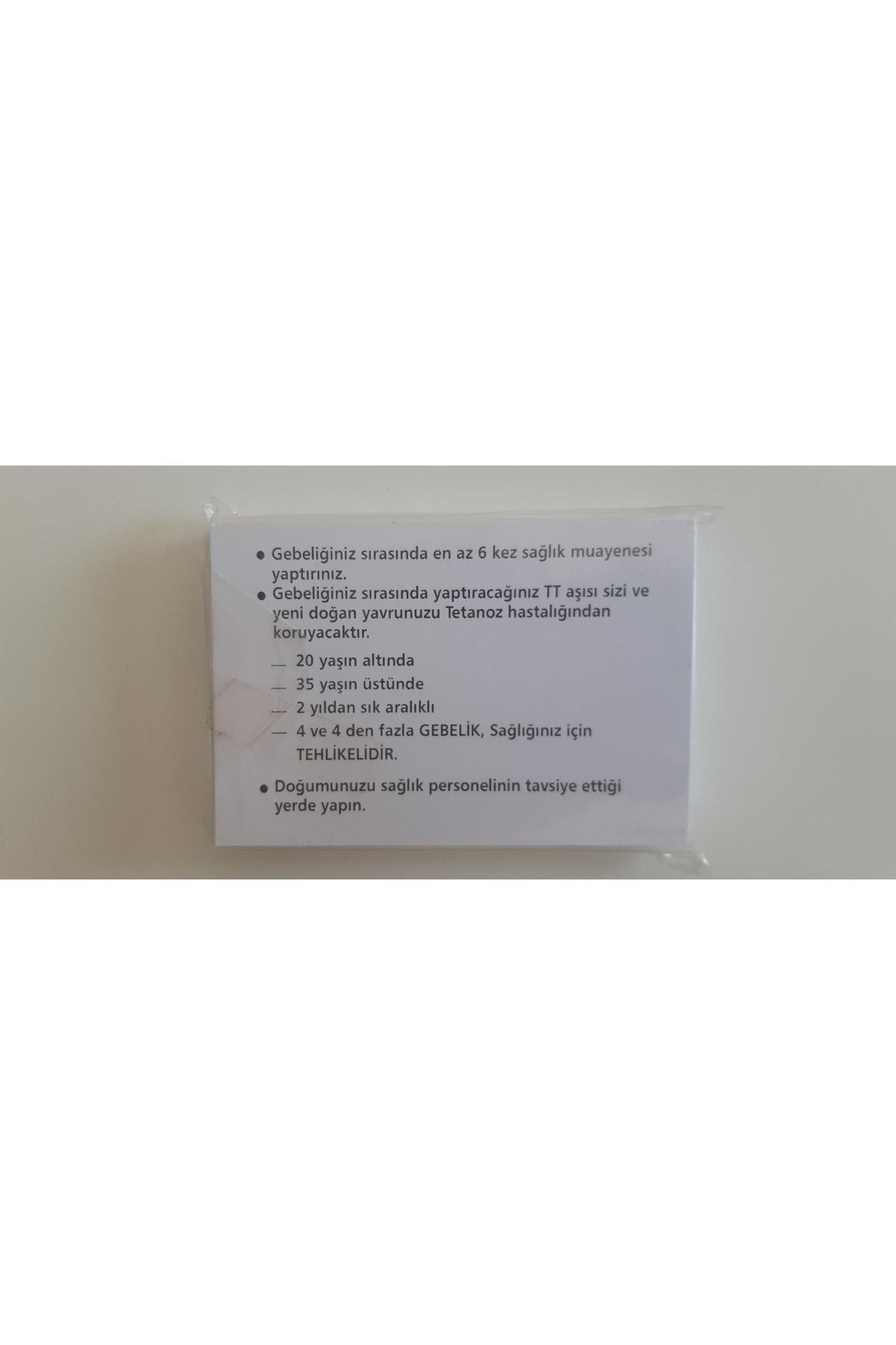 Kültür Matbaası-15-49 Years Women's Tetanosis Vaccine Card 50 Pack 2