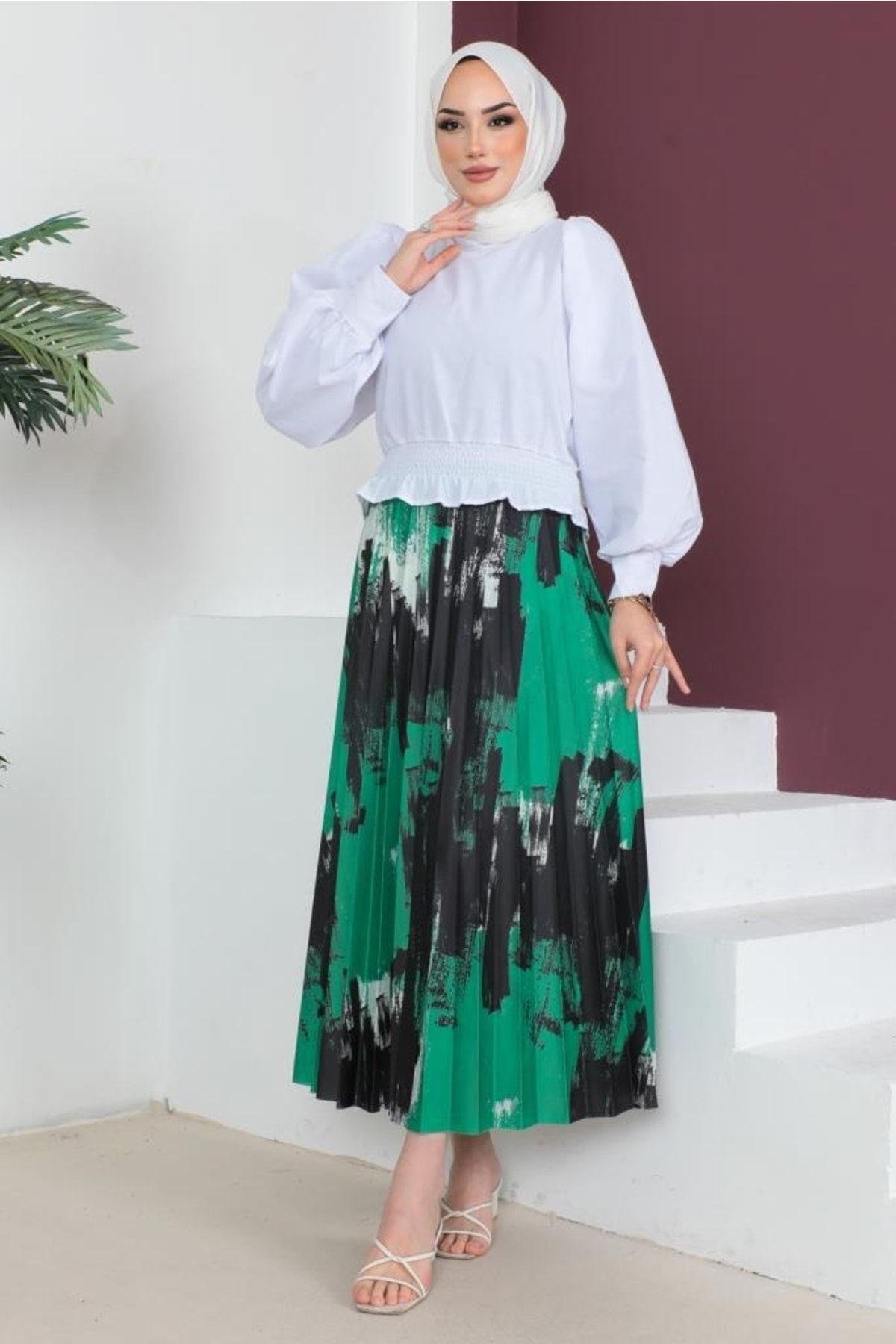 Green maxi deals skirt hijab