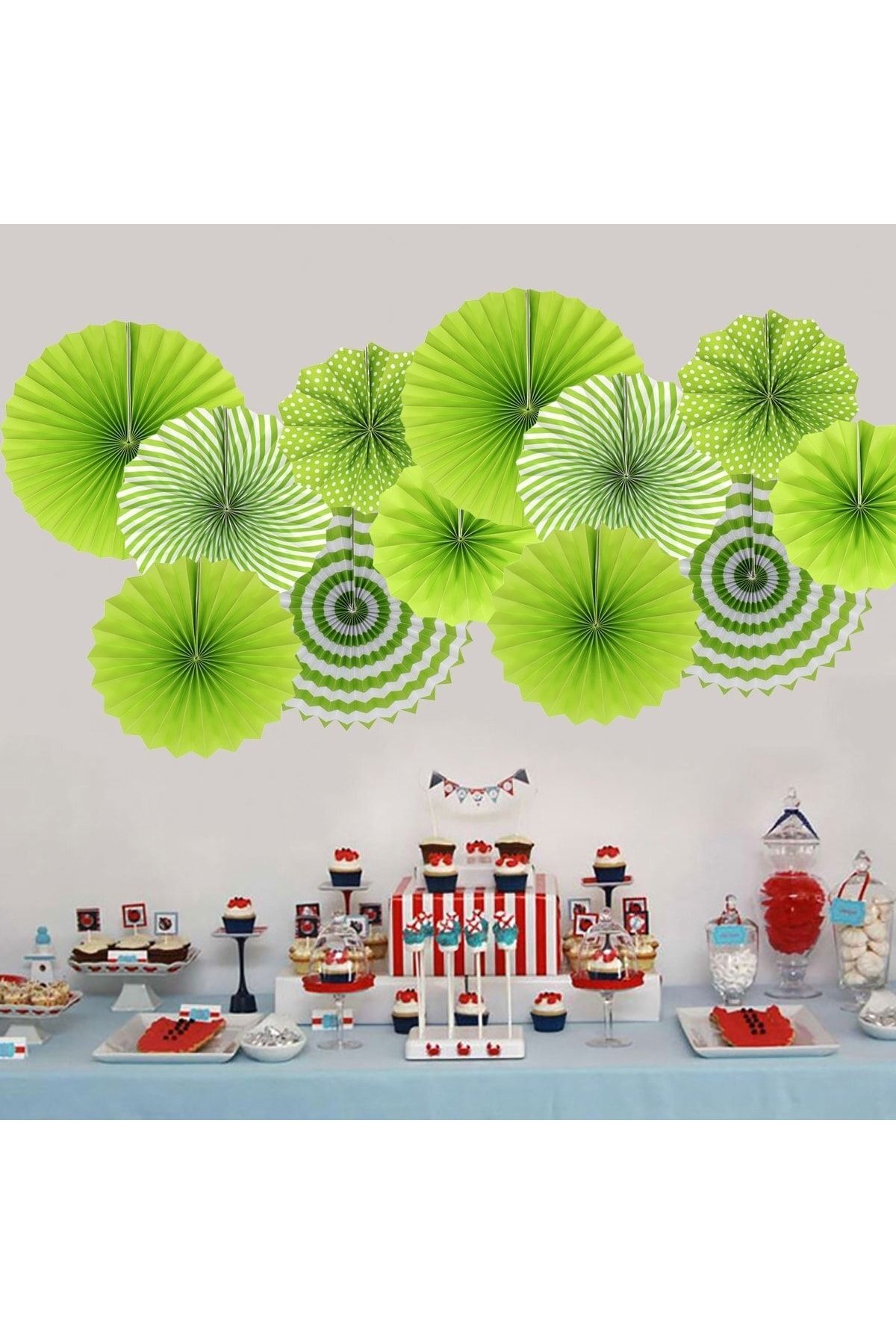 Big Party Set De 6 Ventilatoare Verzi - All Ages