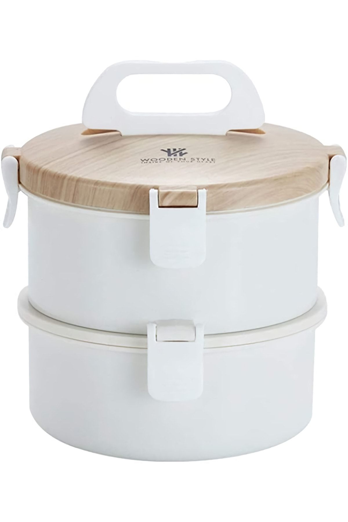 ست ظروف کمپینگ سفید قابل حمل دو طبقه 304 جعبه استیل ضدزنگ Expedition 1600ml VGN008 Vagonlife