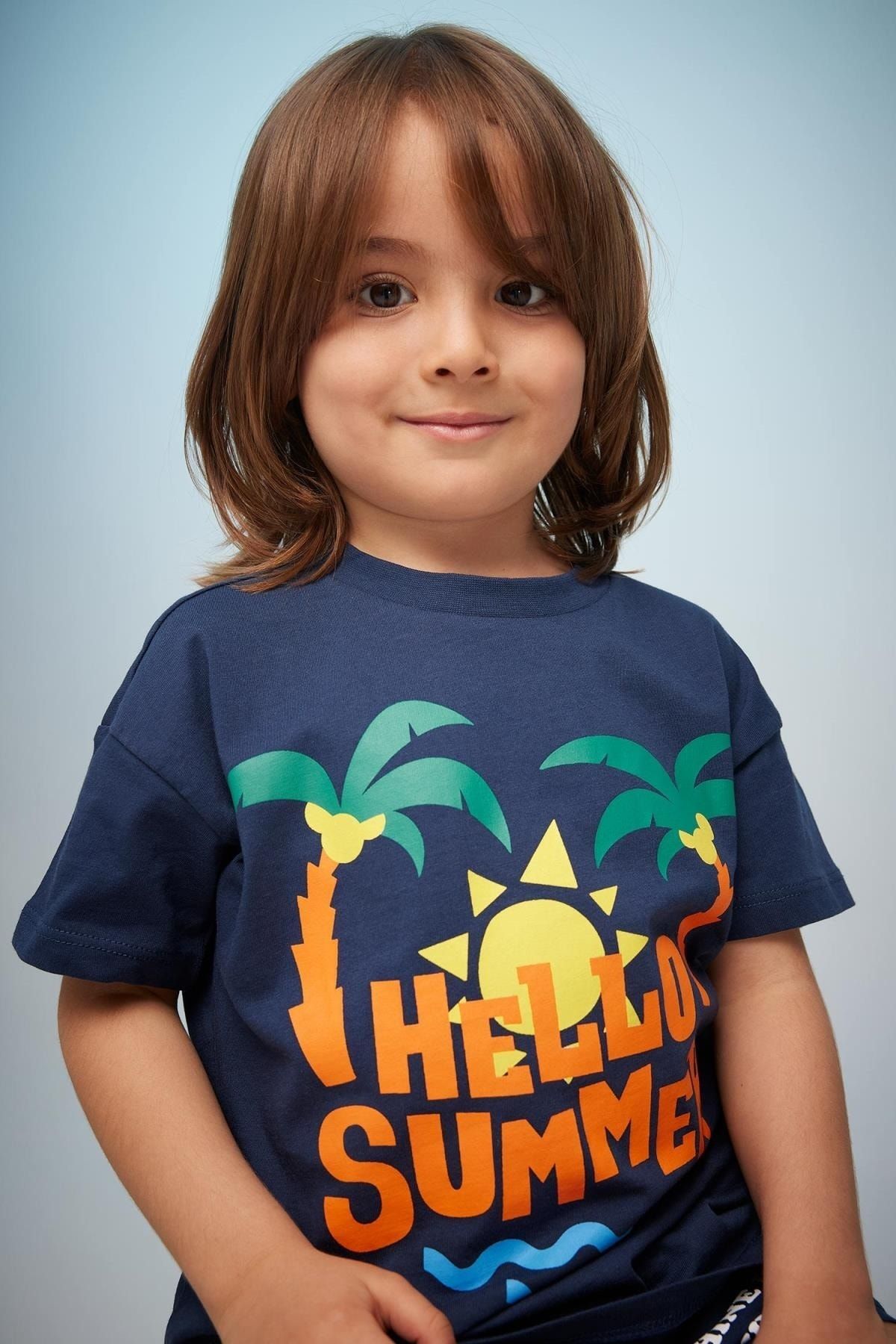 Defacto Baby Boy Palm Tree Patterned Short Sleeve T Shirt