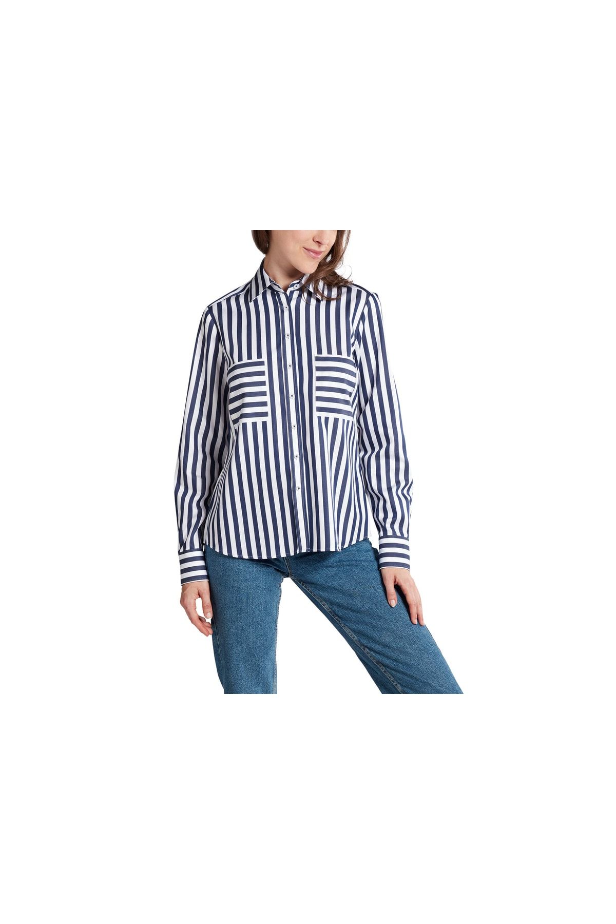 ETERNA Bluse Blau Regular Fit Fast ausverkauft