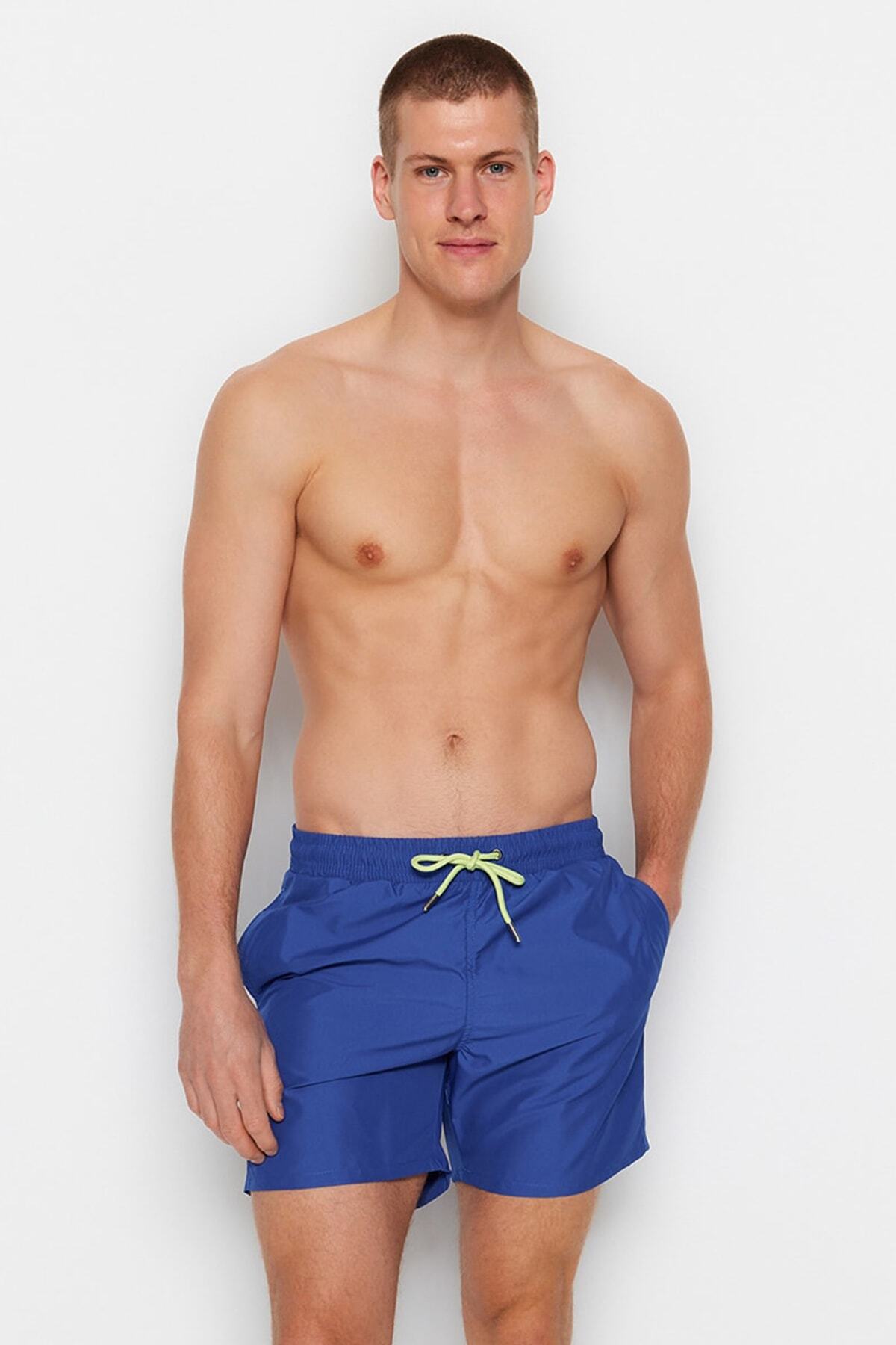 Trendyol Collection-Μπλε Basic Standard Size Μαγιό Μαγιό Σορτς TMNSS20DS0023 2