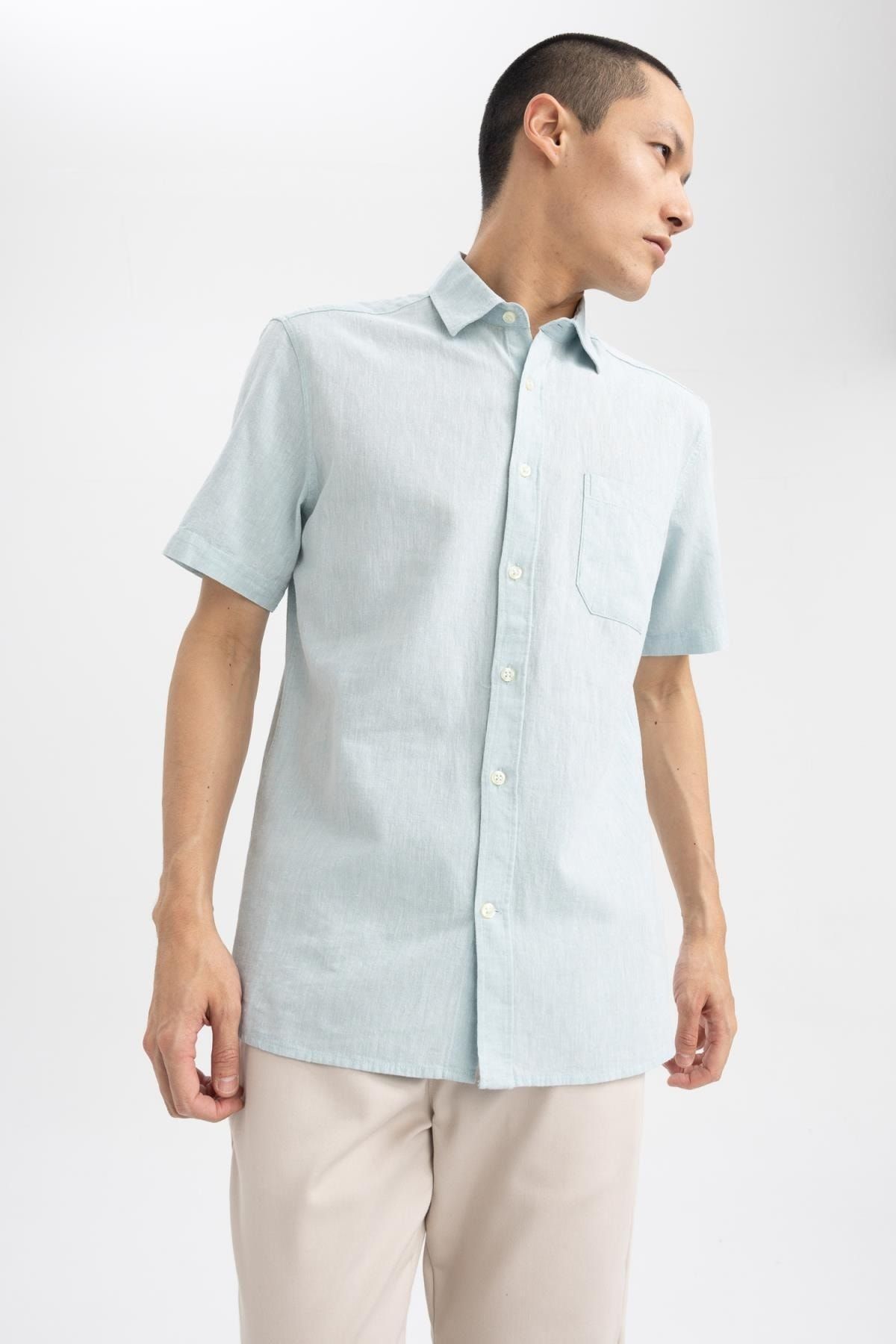 DeFacto Hemd Grün Regular Fit