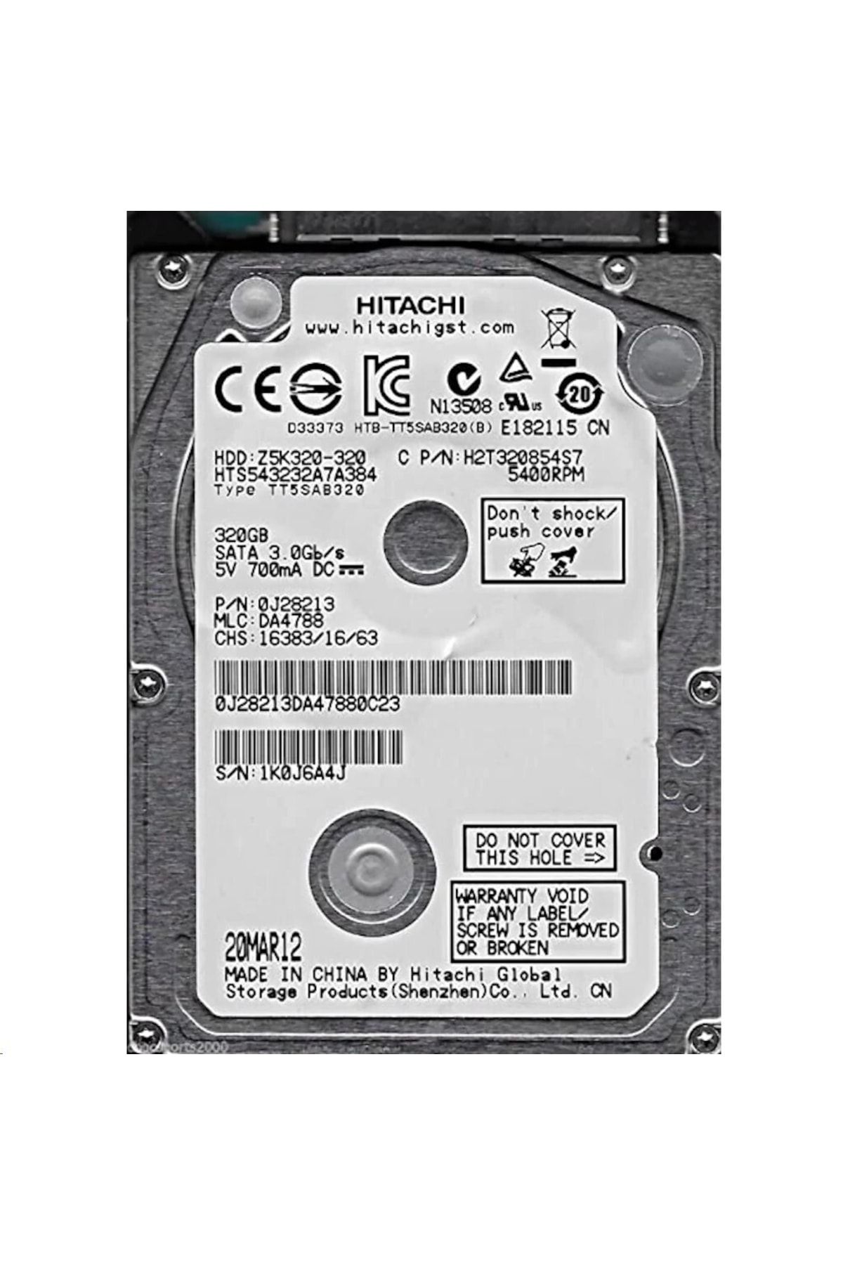 HITACHI 320 Gb 2,5'' 5400rpm 8mb 3gb/s (rfb) Notebook Disk