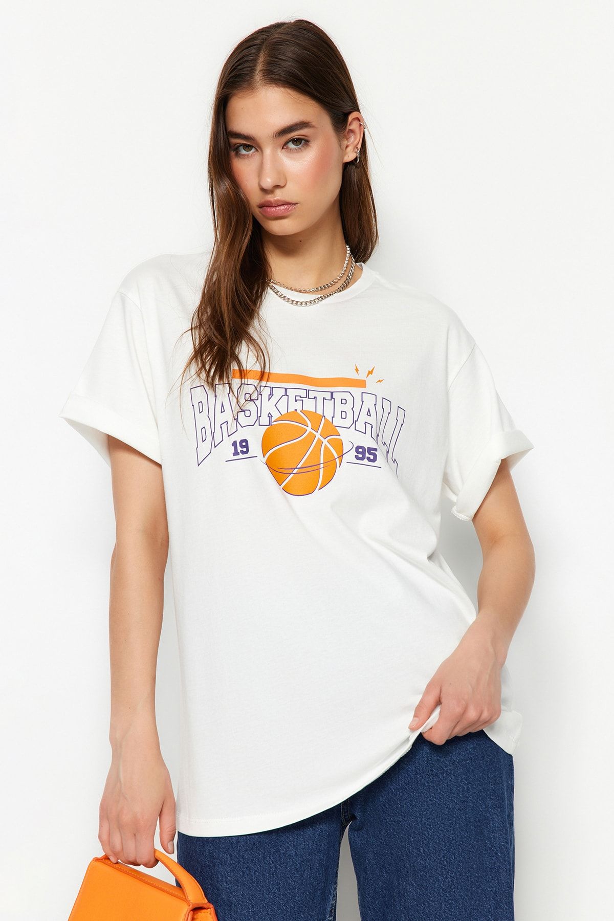 Trendyol Collection T-Shirt Weiß Boyfriend