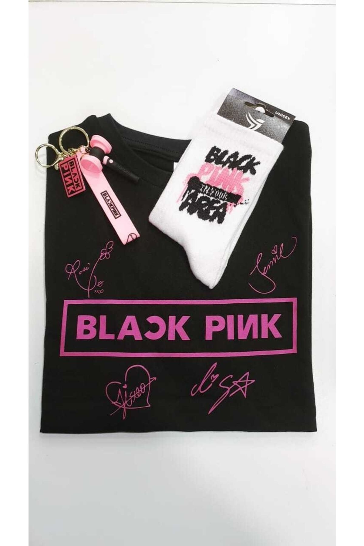 GC GÖKHAN CLUB Combinație De Breloc Cu Șosete De Tricou Unisex Blackpink Unisex - XL