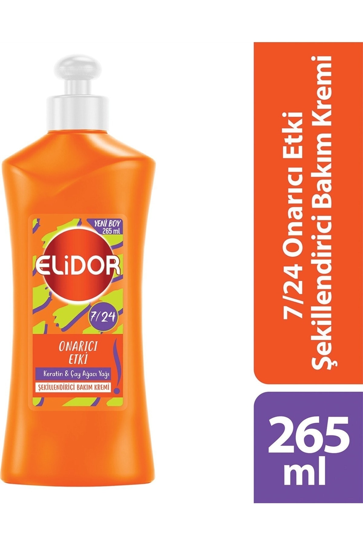 Elidor 7/24 Şekillendirici Saç Bakım Kremi Onarıcı Etki Keratin & Çay Ağacı Yağı 265 Ml