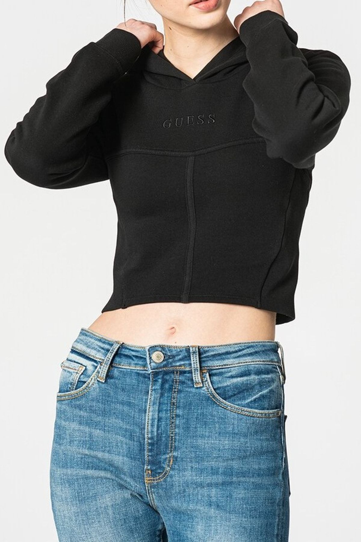 Guess crop discount top hoodie