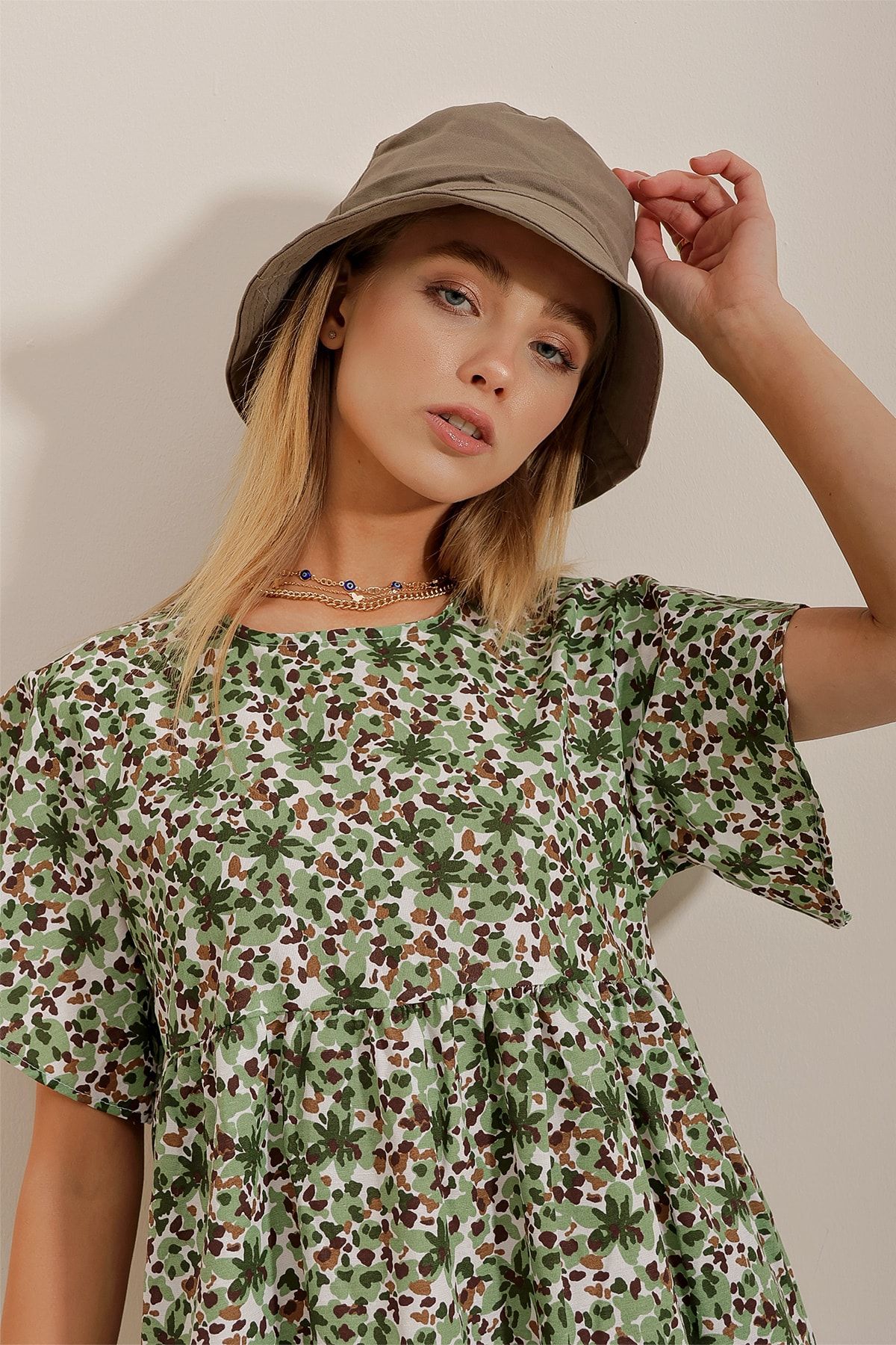 Trend Alaçatı Stili-Dámska čiapka Khaki Bucket ALC-X10349 2