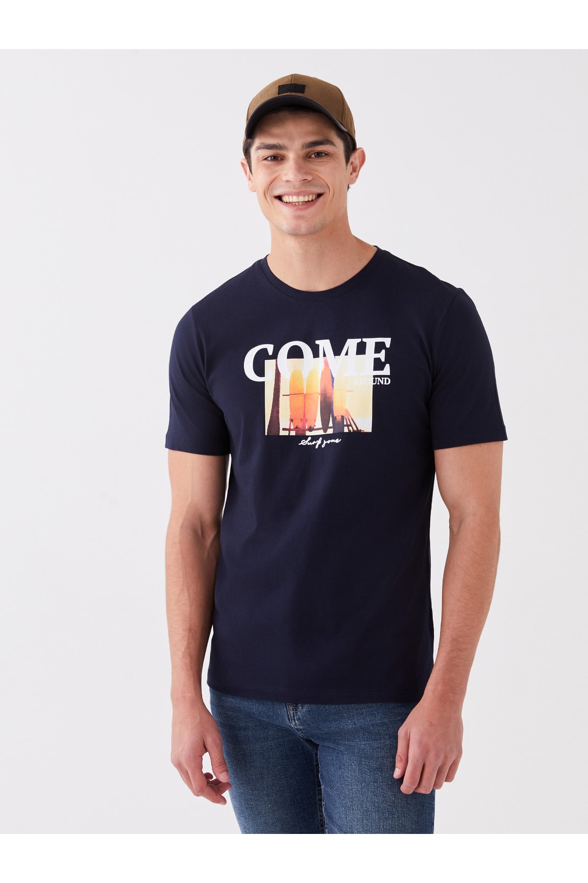 تیشرت مردانه آبی سرمه ای ال سی وایکیکی | S3FF67Z8HRZ اورجینال - تصویر 3