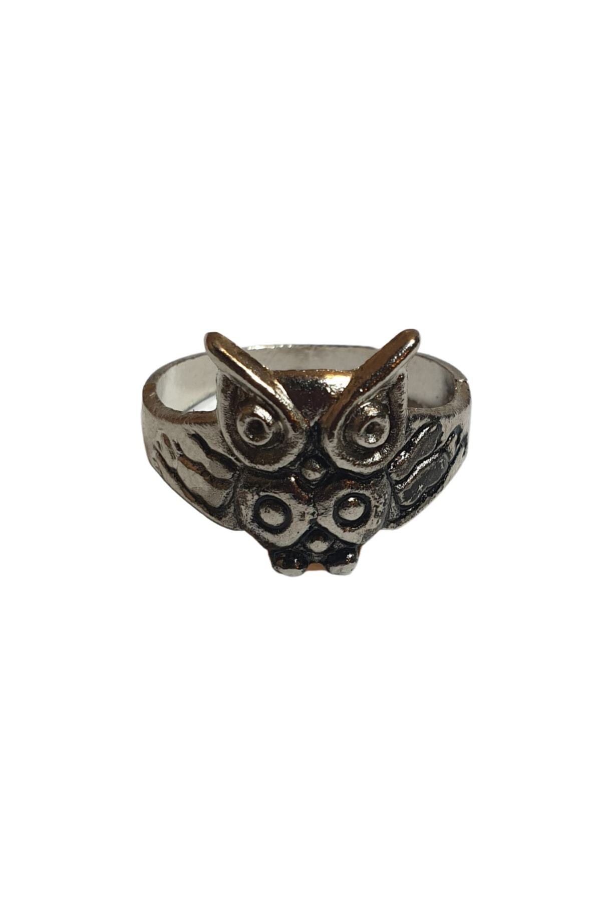 Silver Color Gothic Fairycore Owl Ring-size 21