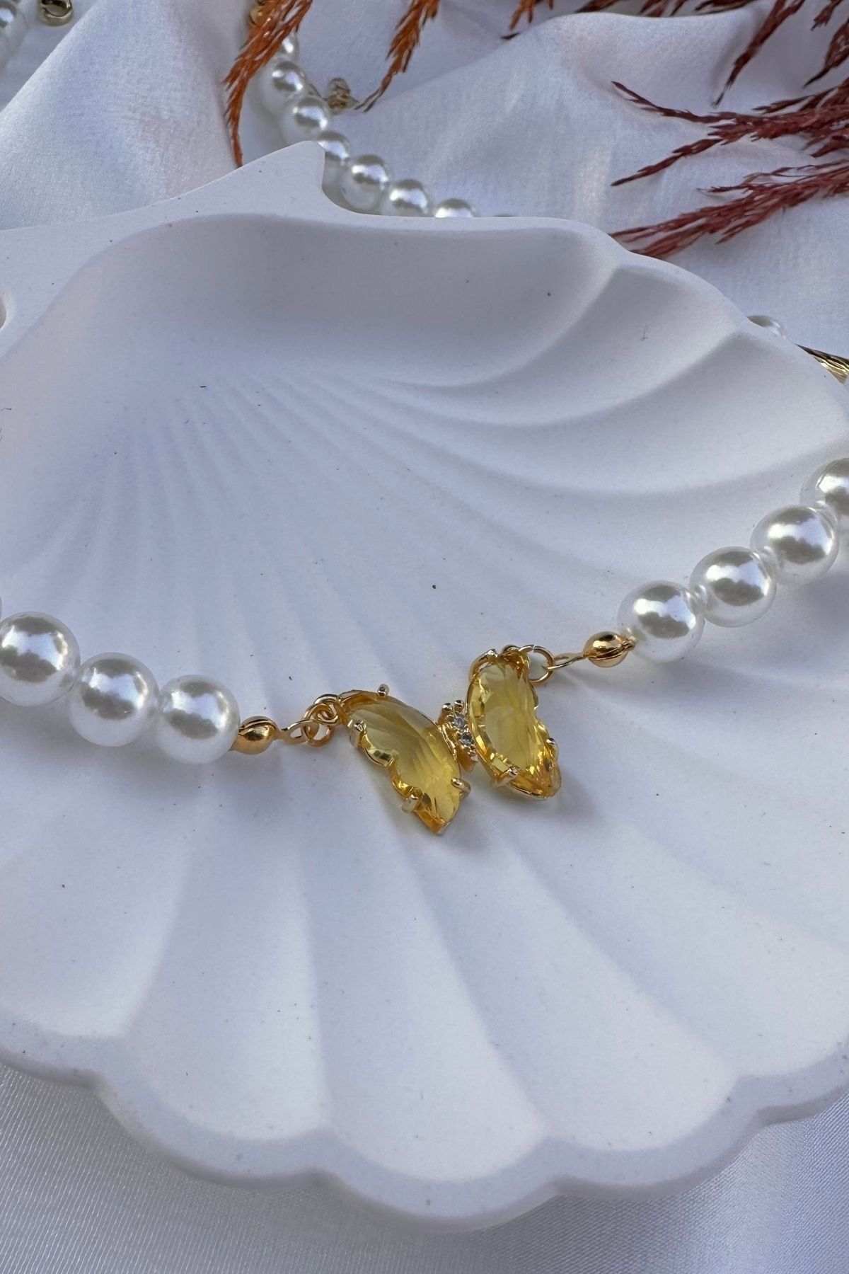 Pearl butterfly necklace hotsell