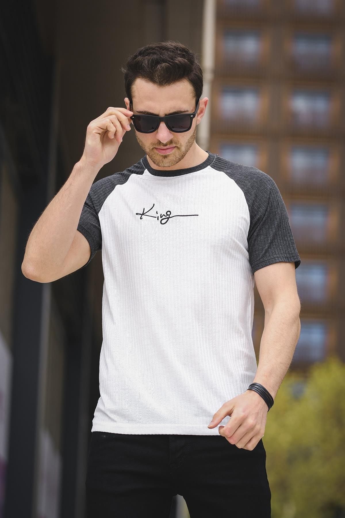 Oksit Calbert King Embroidered Raglan Sleeve Slim Fit Lycra Men s