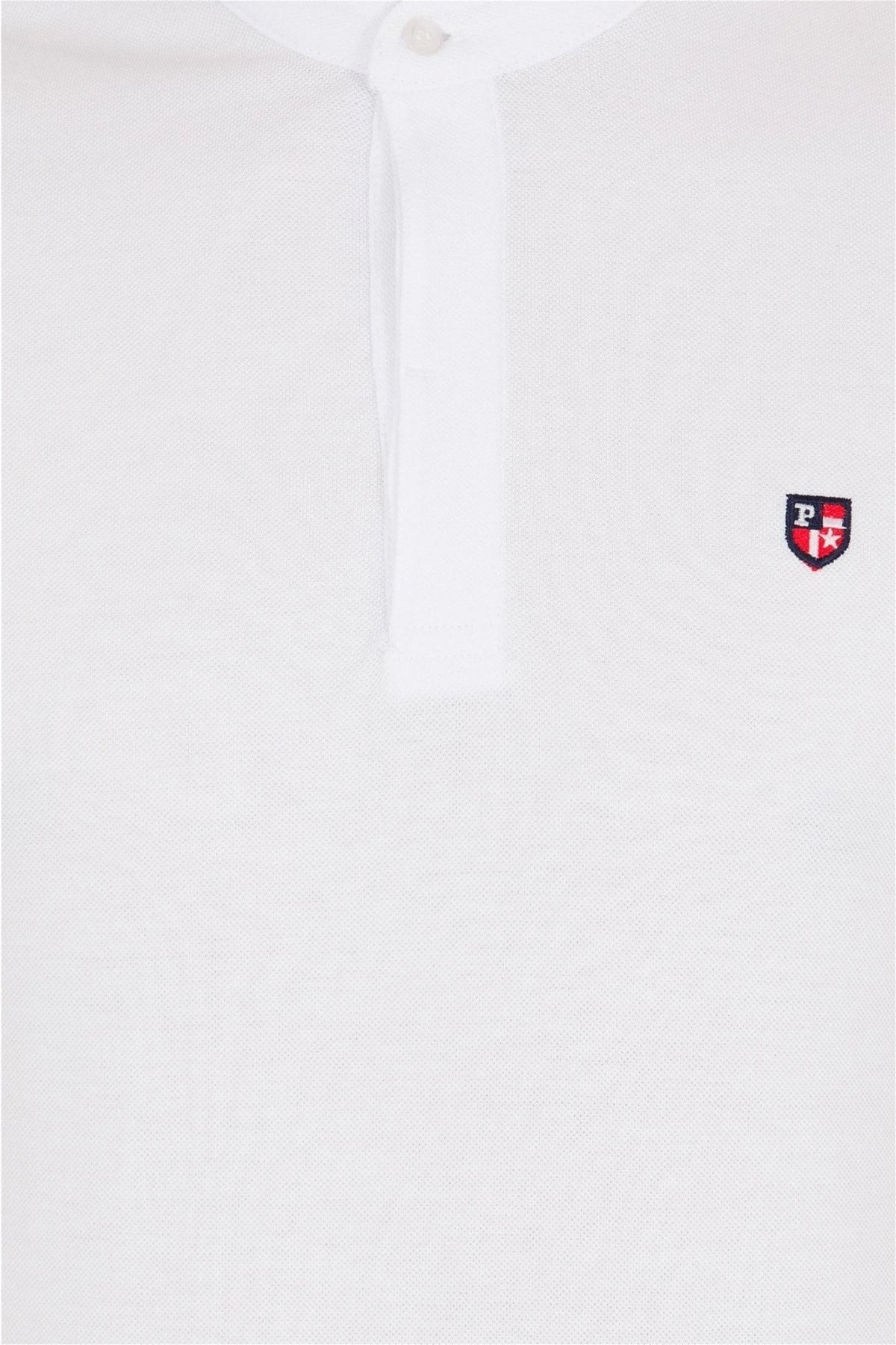 تی شرت سفید مردانه تیشرت یقه اورجینال U.S. Polo Assn.