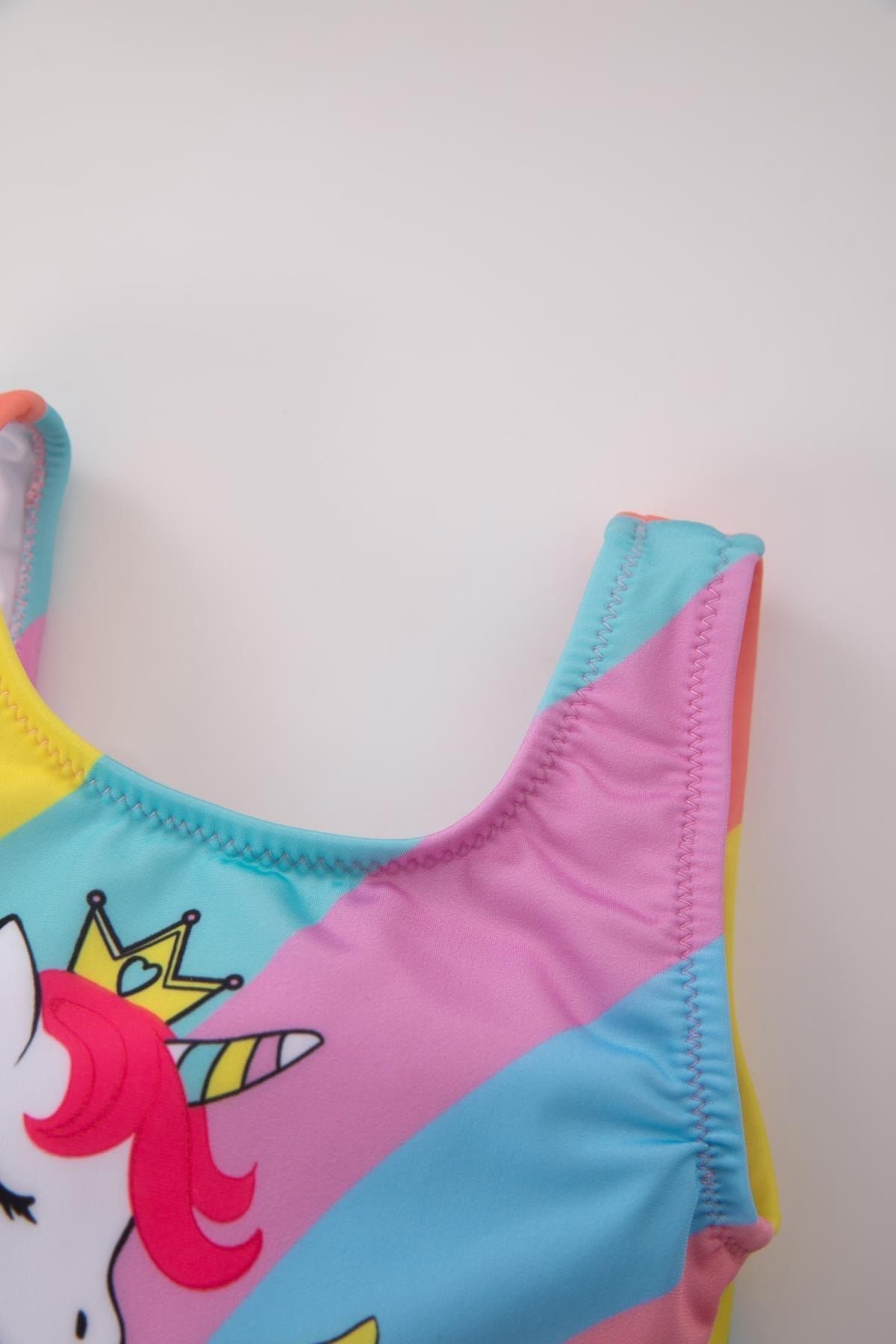 Defacto Baby Girl Unicorn Printed Swimsuit Trendyol