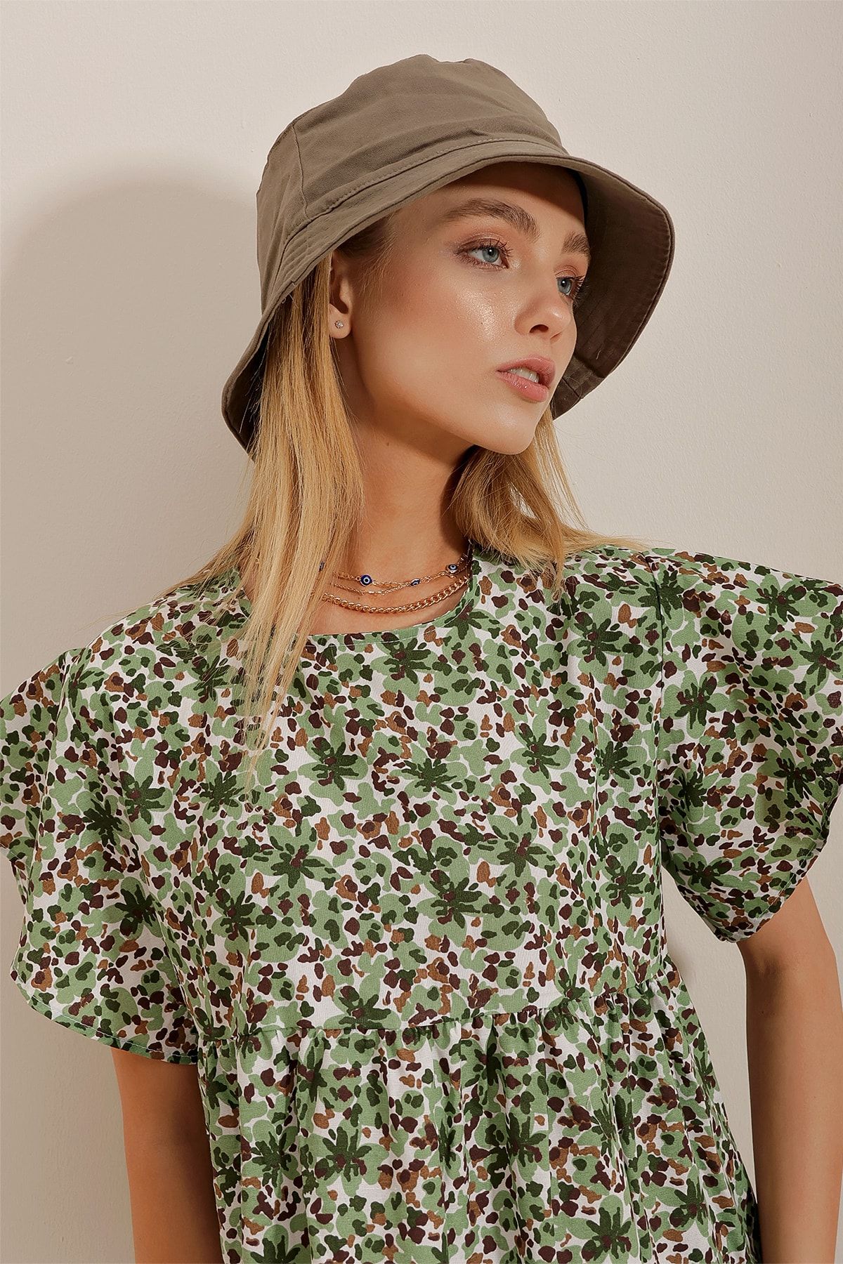 Trend Alaçatı Stili-Dámska čiapka Khaki Bucket ALC-X10349 3