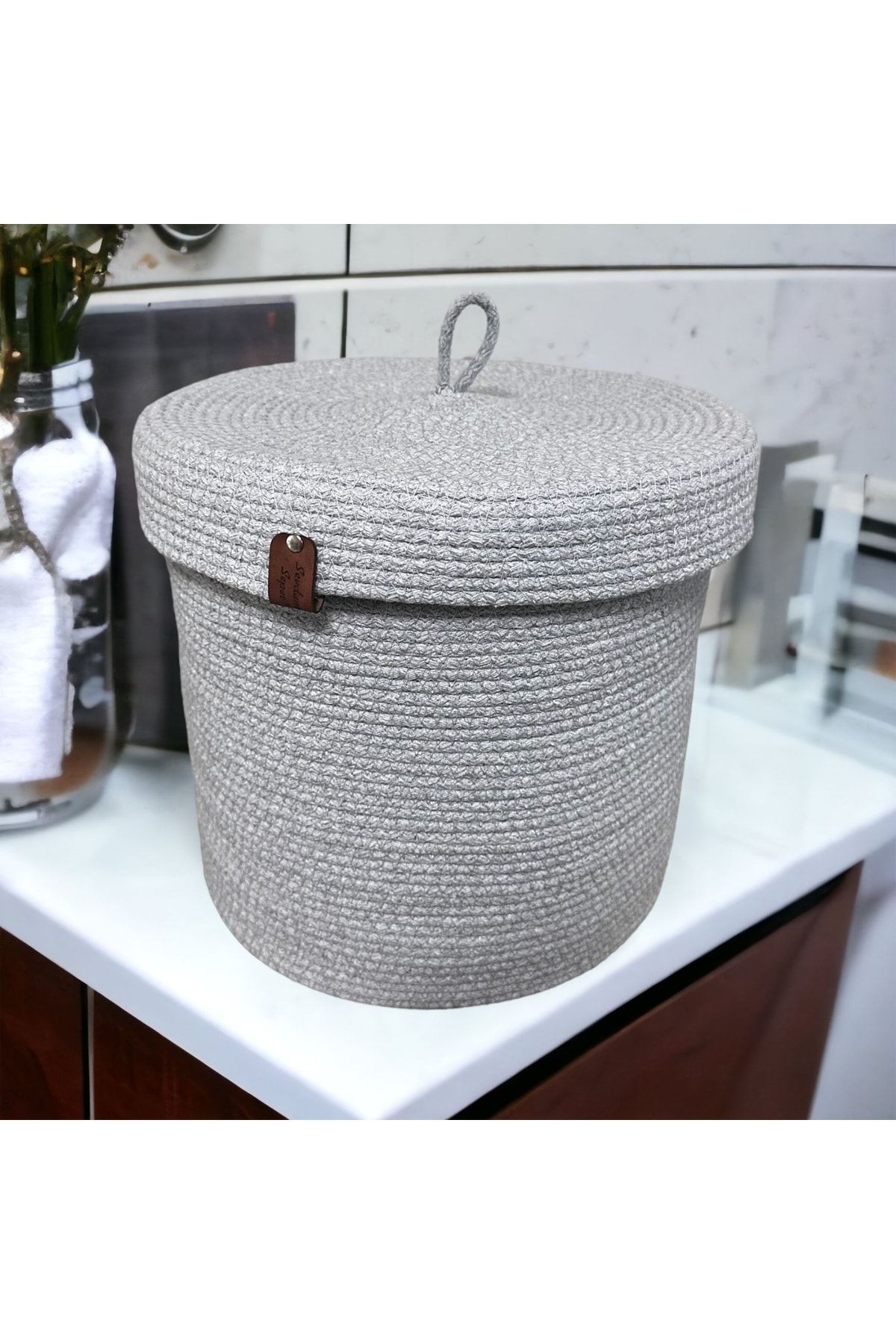 Gray wicker hot sale storage baskets