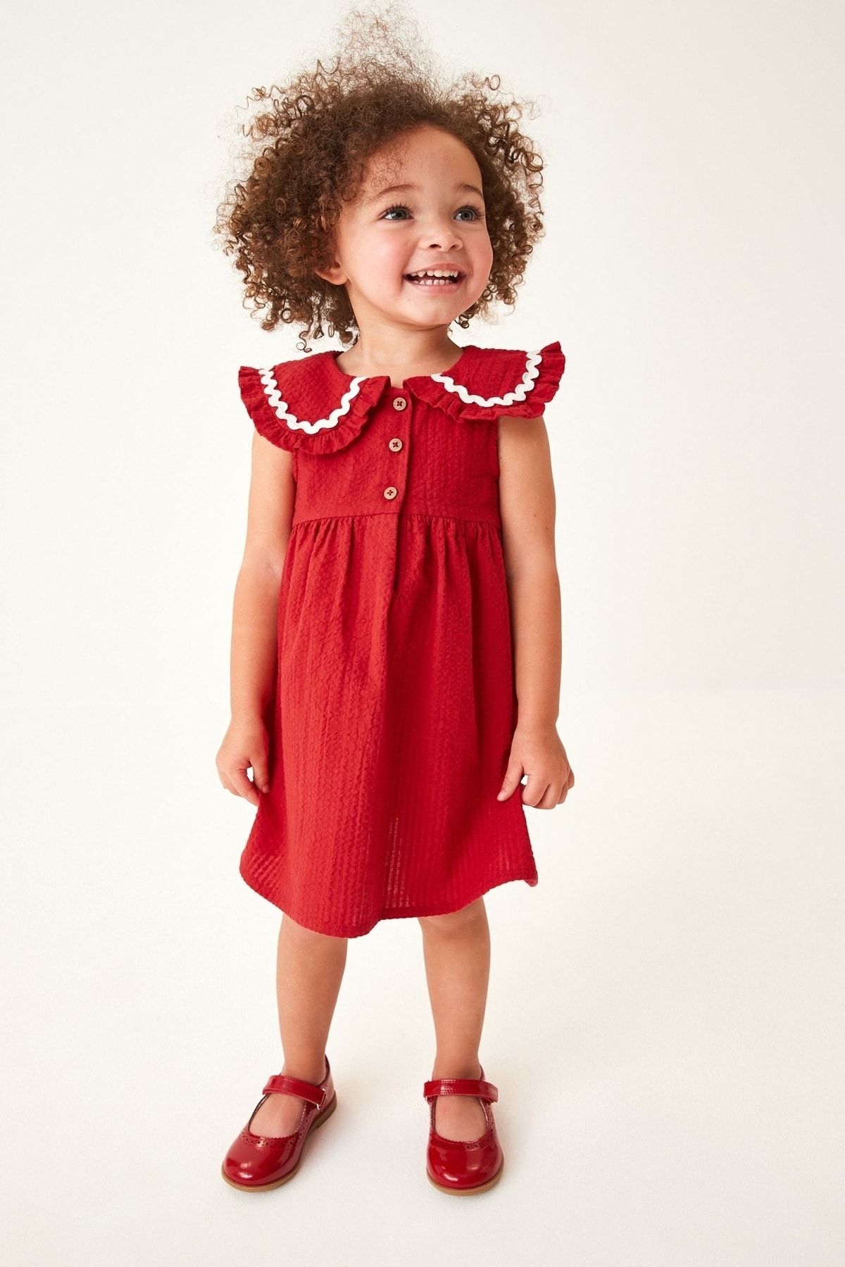 Next Baby لباس 100% نخی با بافت قرمز