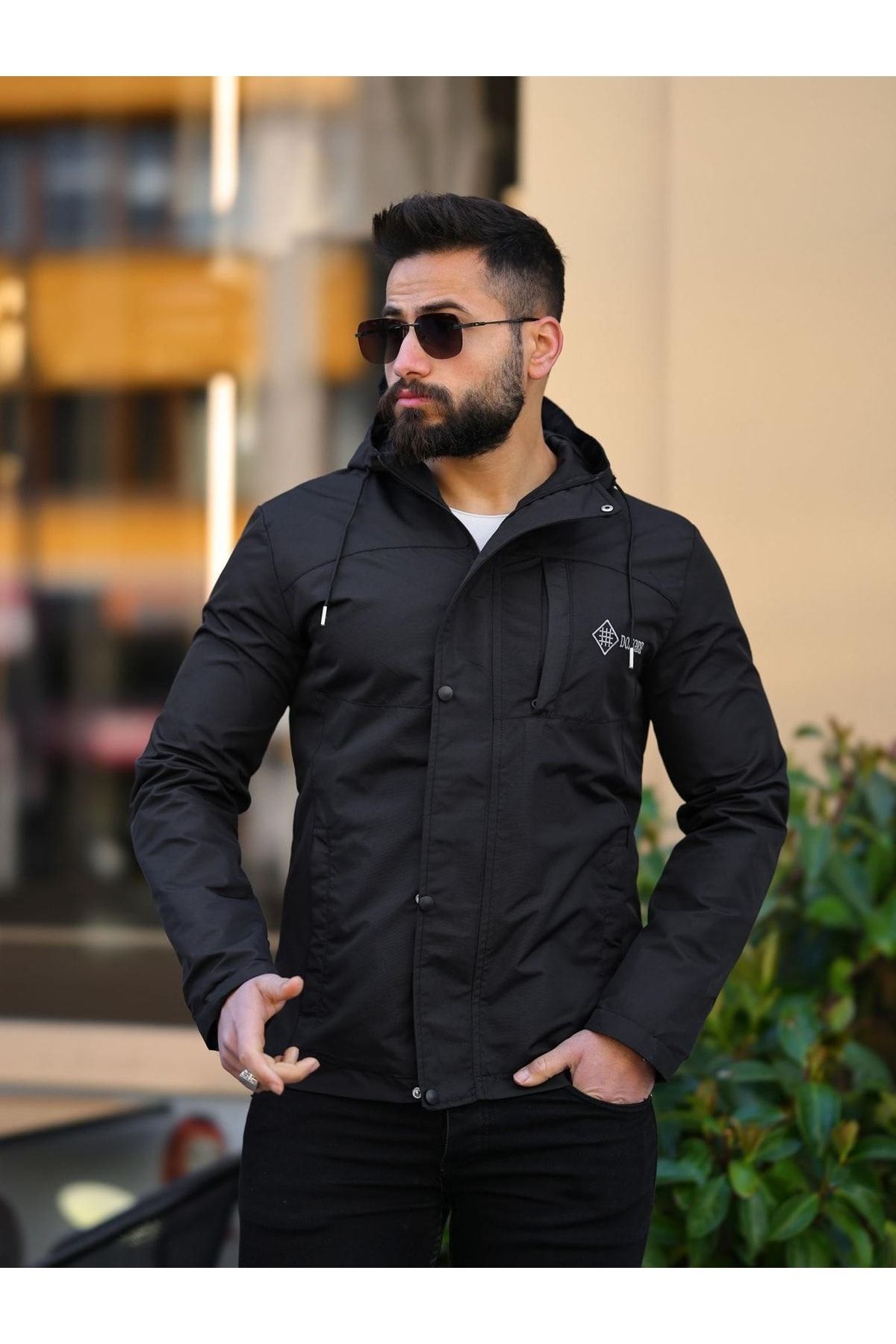 BAY COMB N Raincoat Black Slim