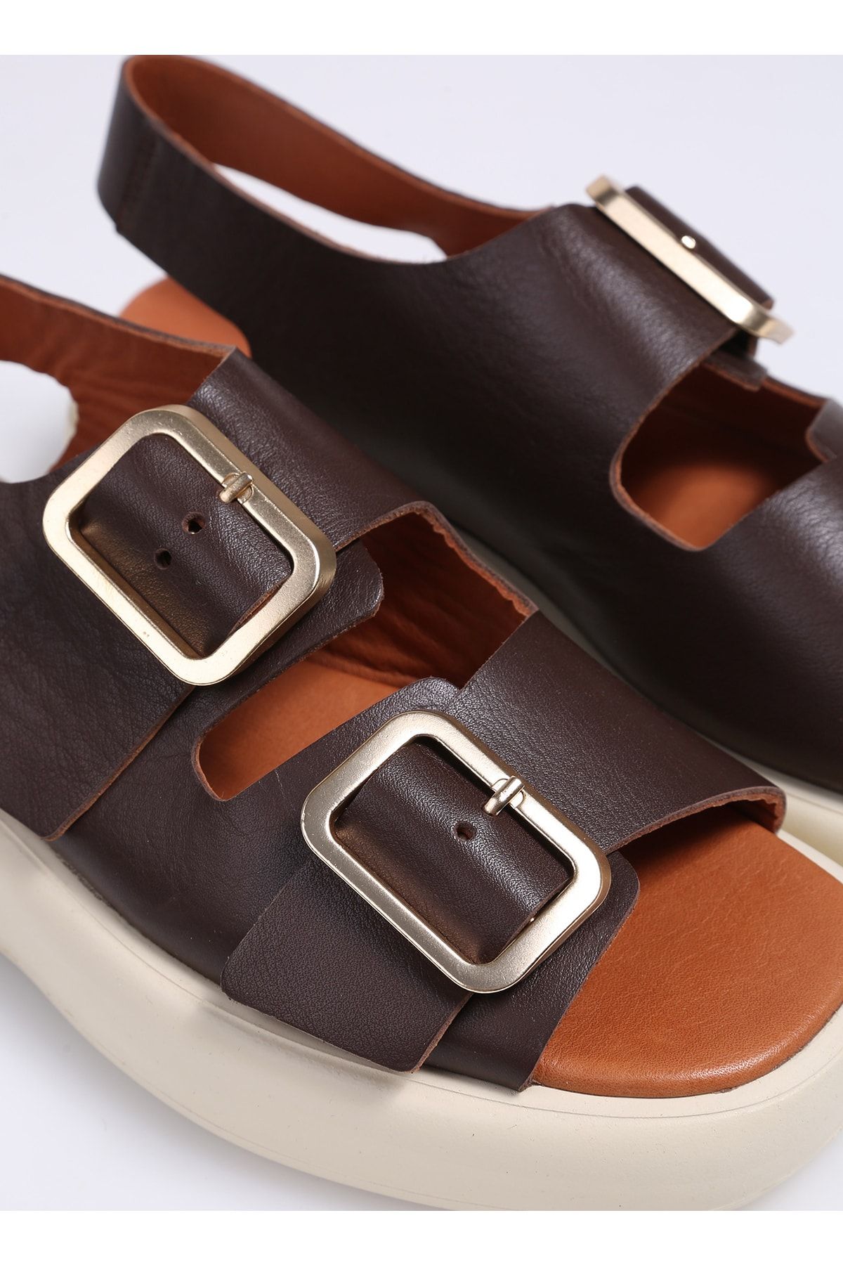 Hush Puppies Leather Brown Women s Sandals M21 Trendyol