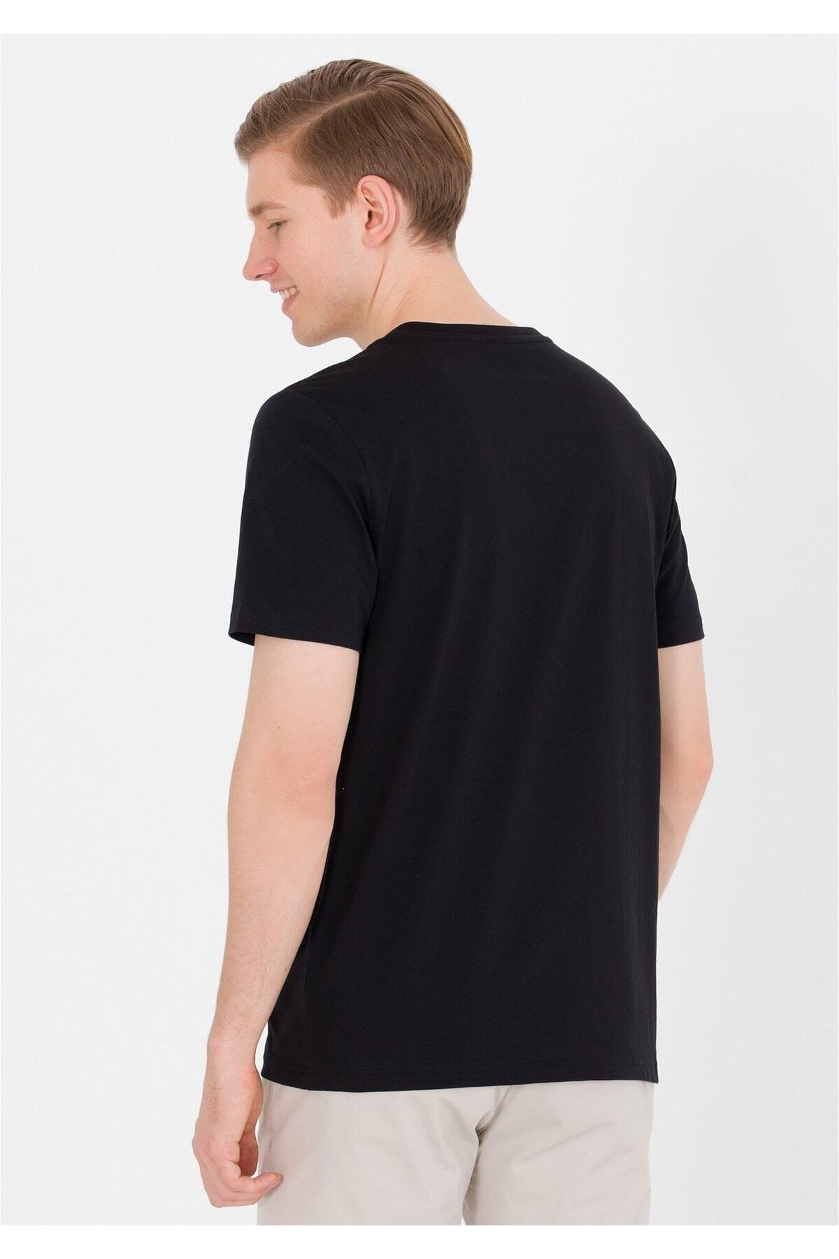 تیشرت مردانه مشکی یو اس پولو | اورجینال G01SZ191 - تصویر 5