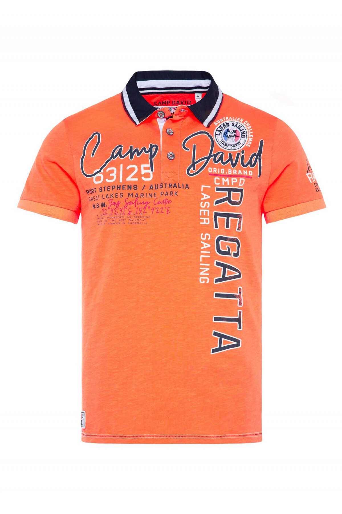 Camp David Poloshirt Orange Regular Fit Fast ausverkauft