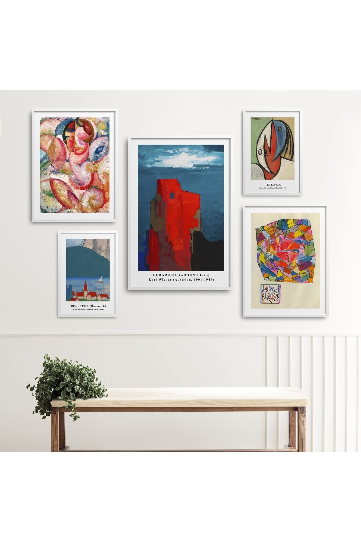 5-Piece Framed Painting Set Karl Wiener Quintuple-50
