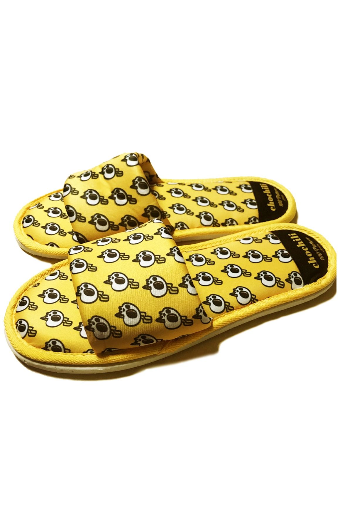 Chochili-Men's Yellow Lightning Patterned Open Front House Slippers 4