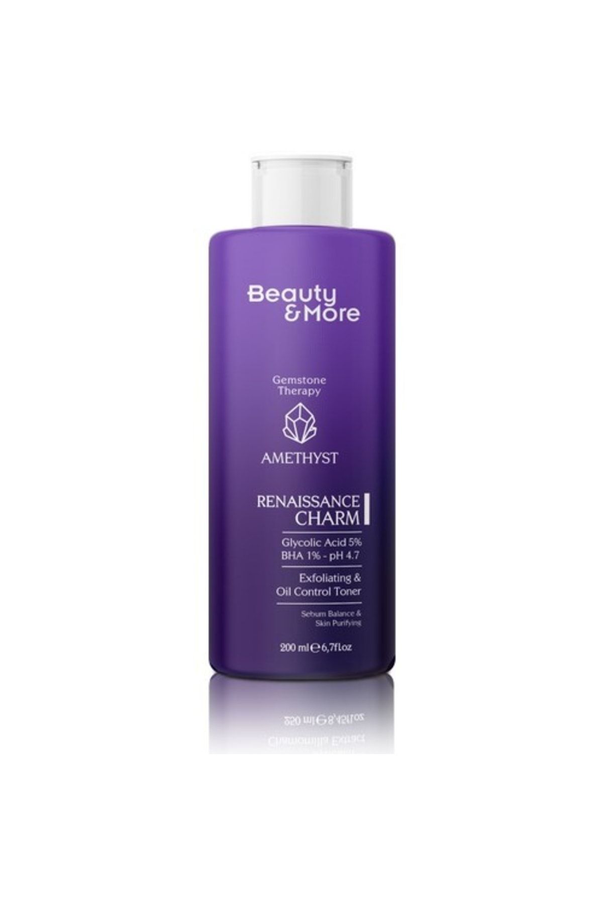Beauty & more آمیتیست رنسانس جذابیت منافذ تقویت کننده و تصفیه کننده 200 میلی لیتر اسید گلیکولیک BeautyandMore