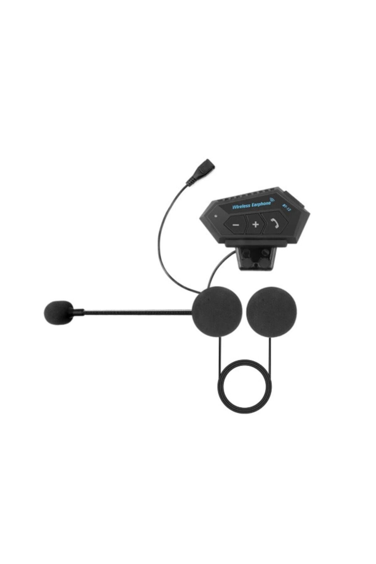 BT12 Motosiklet Bluetooth V4.2 Intercom Interkom Dinleme Ve