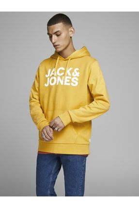 Jack & Jones 12152840 Corp Logo Hood Awsweatshirt - Trendyol