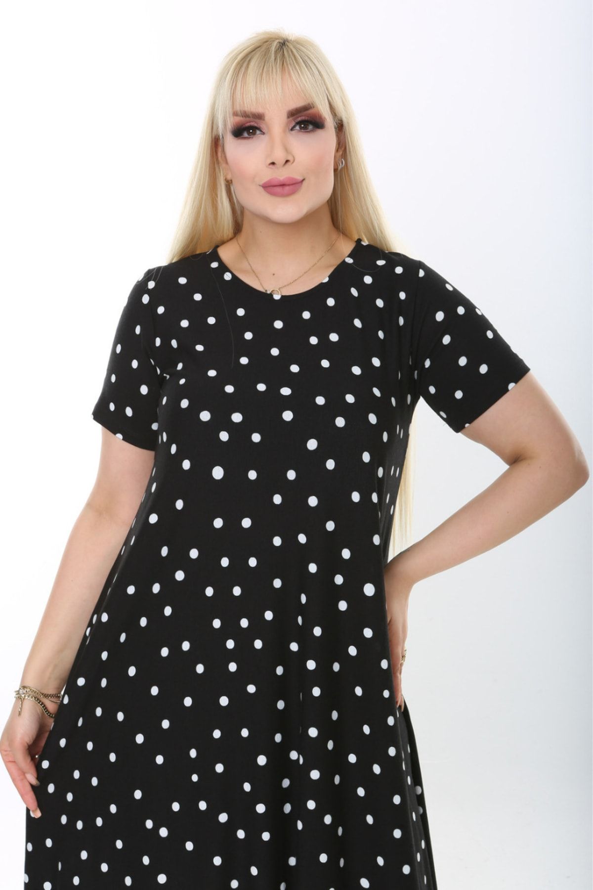 Polka dot deals asymmetrical dress