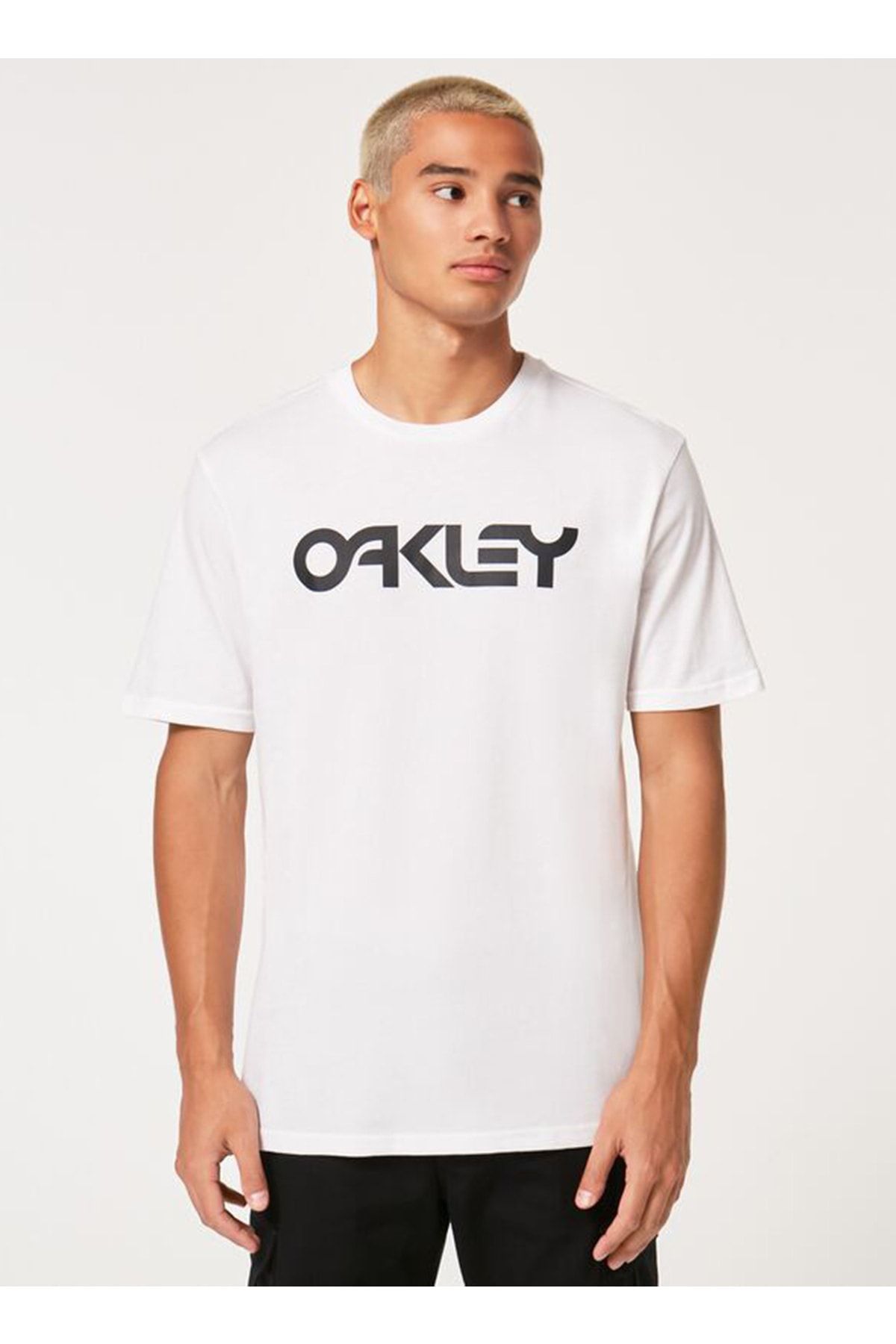 تی شرت مردانه مشکی Foa404011 Mark Iı 2.0 با چاپ یقه سفید Oakley