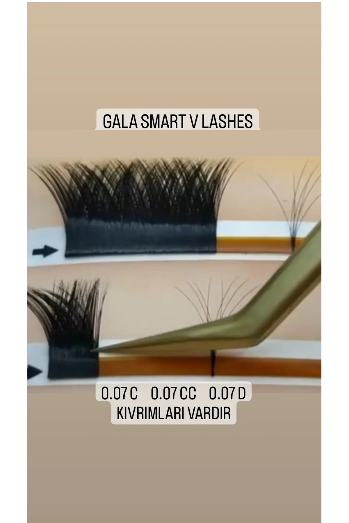 gala smart Ipek Kirpik Fast Fun V Lash Demet 0,7 Mm Cc Kıvrım Mix Kutu