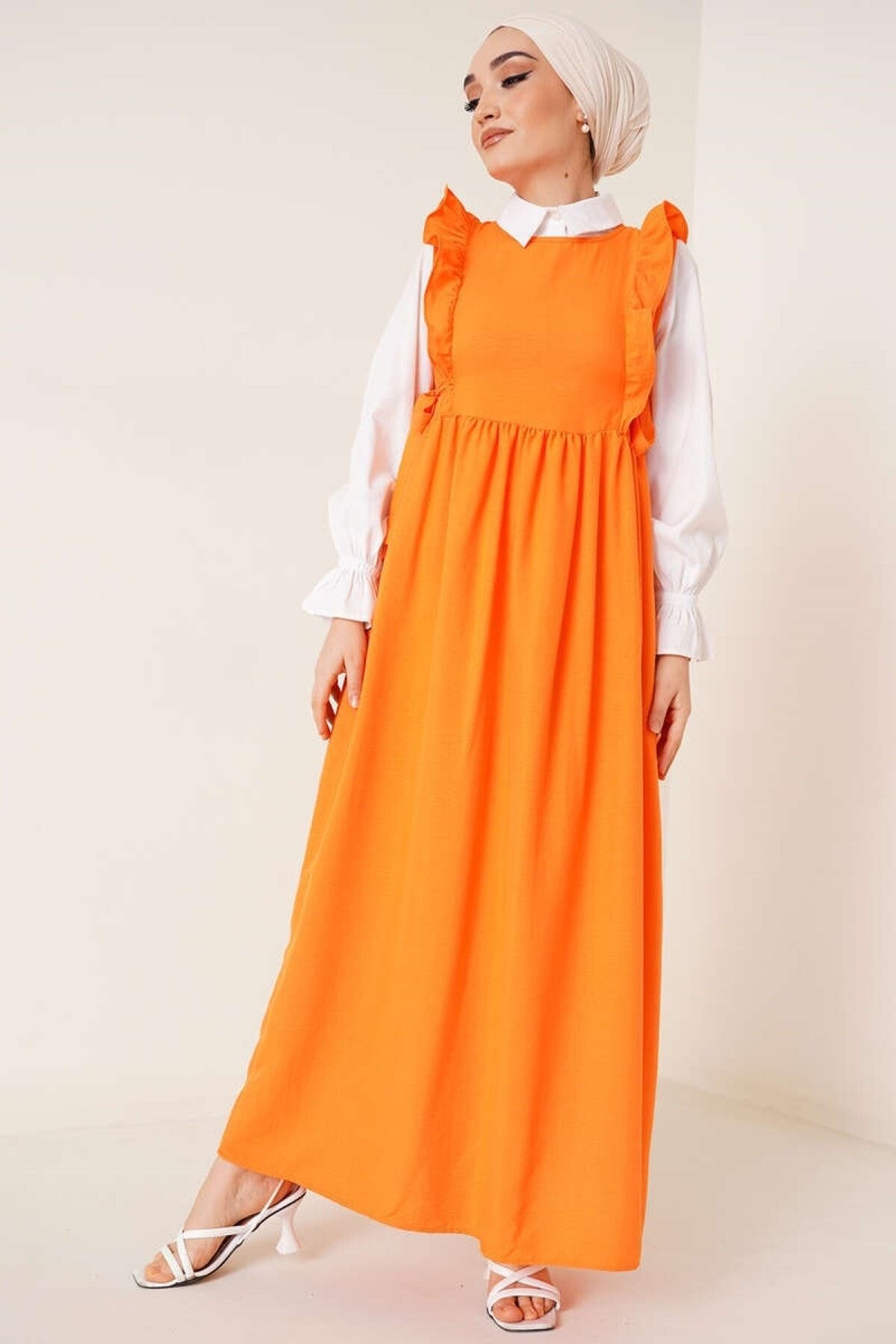CLOTHİNG Kleid Orange VOLT - Tunika Trendyol - -