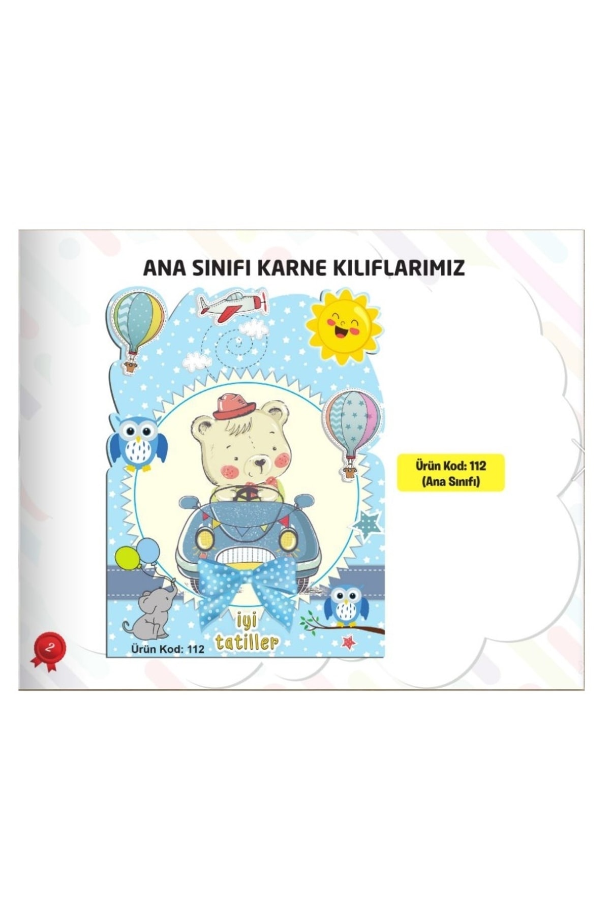 Ata Yayıncılık Karne Kabı Kılıfı (OKUL ÖNCESİ - ERKEK) Ürün Kodu:112 (10 ADET)