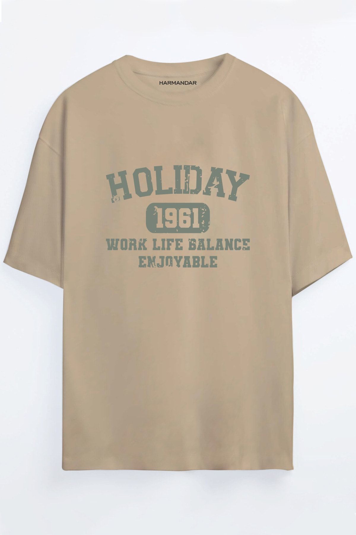 Harmandar Holiday 1961 Printed Unisex Beige Oversize T shirt