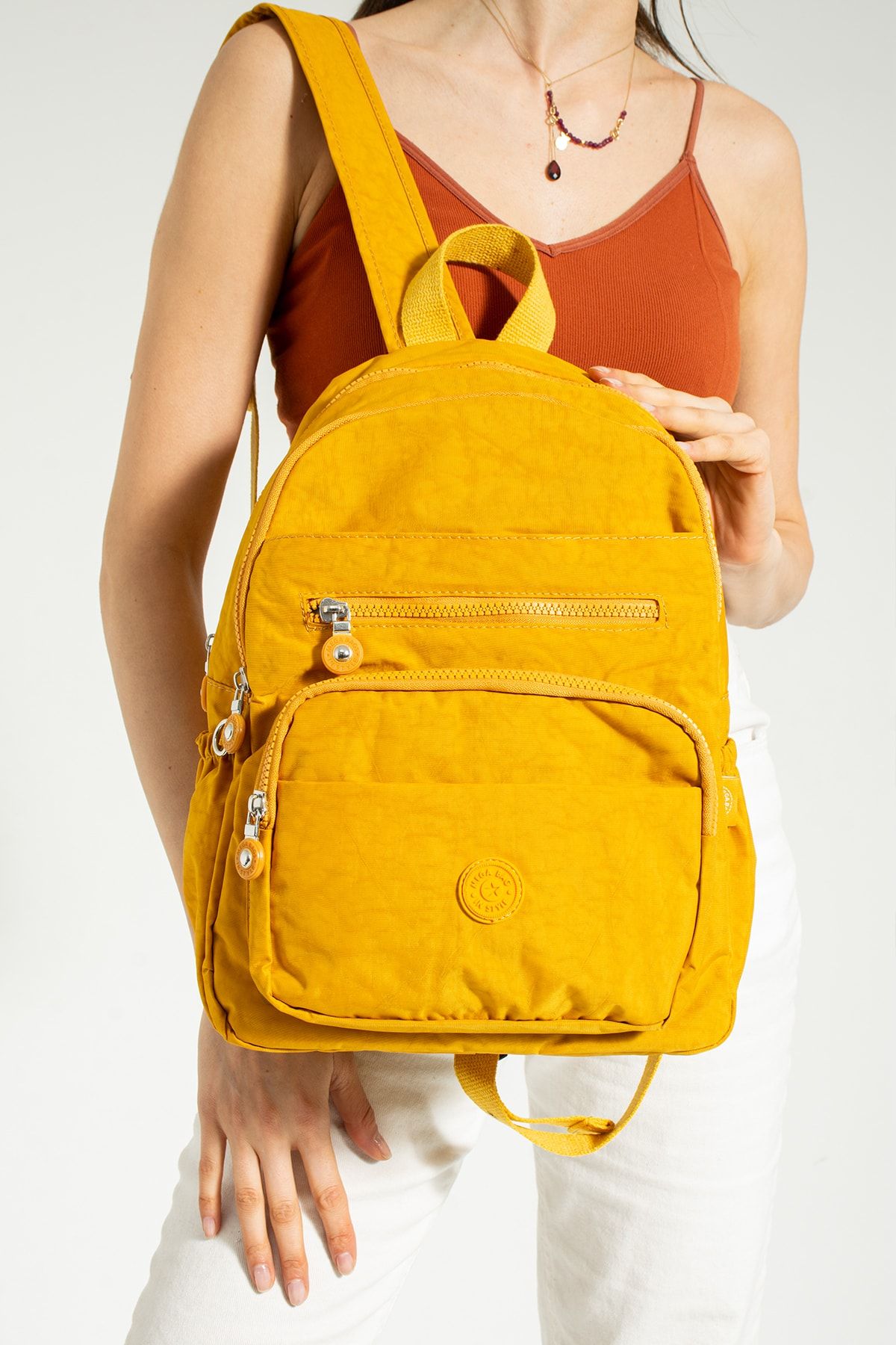 Yellow kipling backpack store