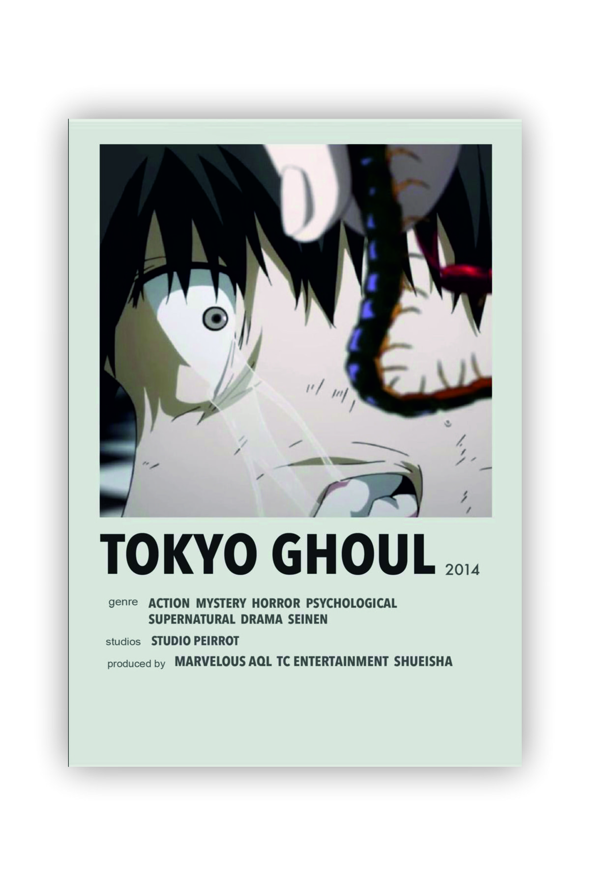 Tokyo Ghoul Anime Info Card Minimalist Poster