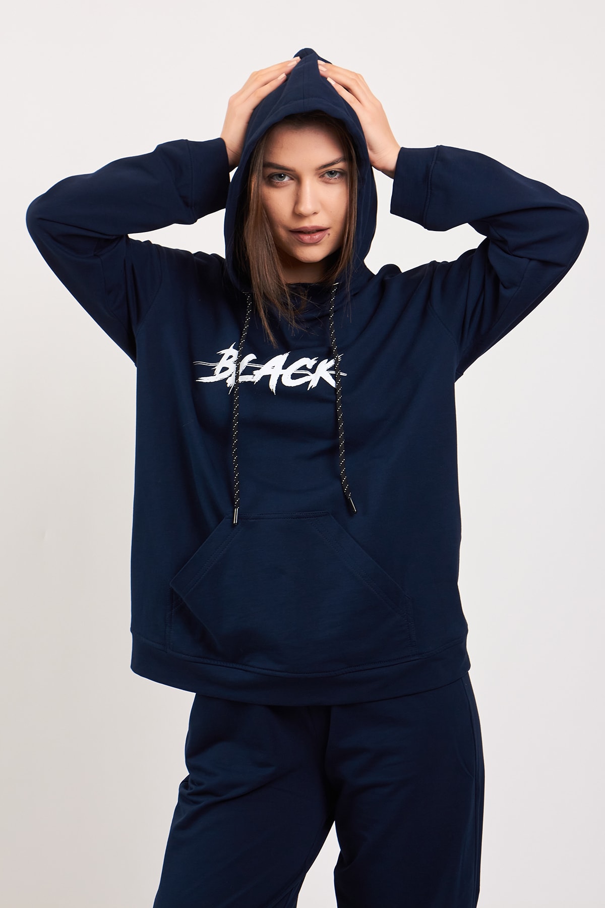 Lacivert Oversize Alt Üst Eşofman Takımı