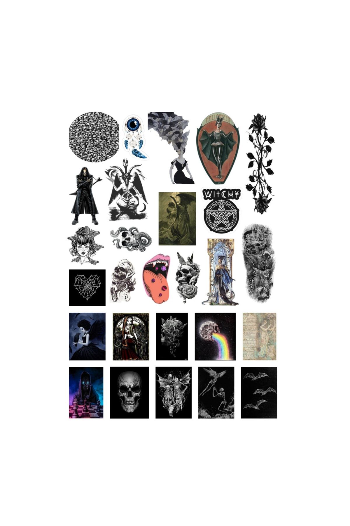 Ororabutik 27-Piece Gothic Witcher Grunge Sticker Set-fairygrunge Sticker  Set - Trendyol