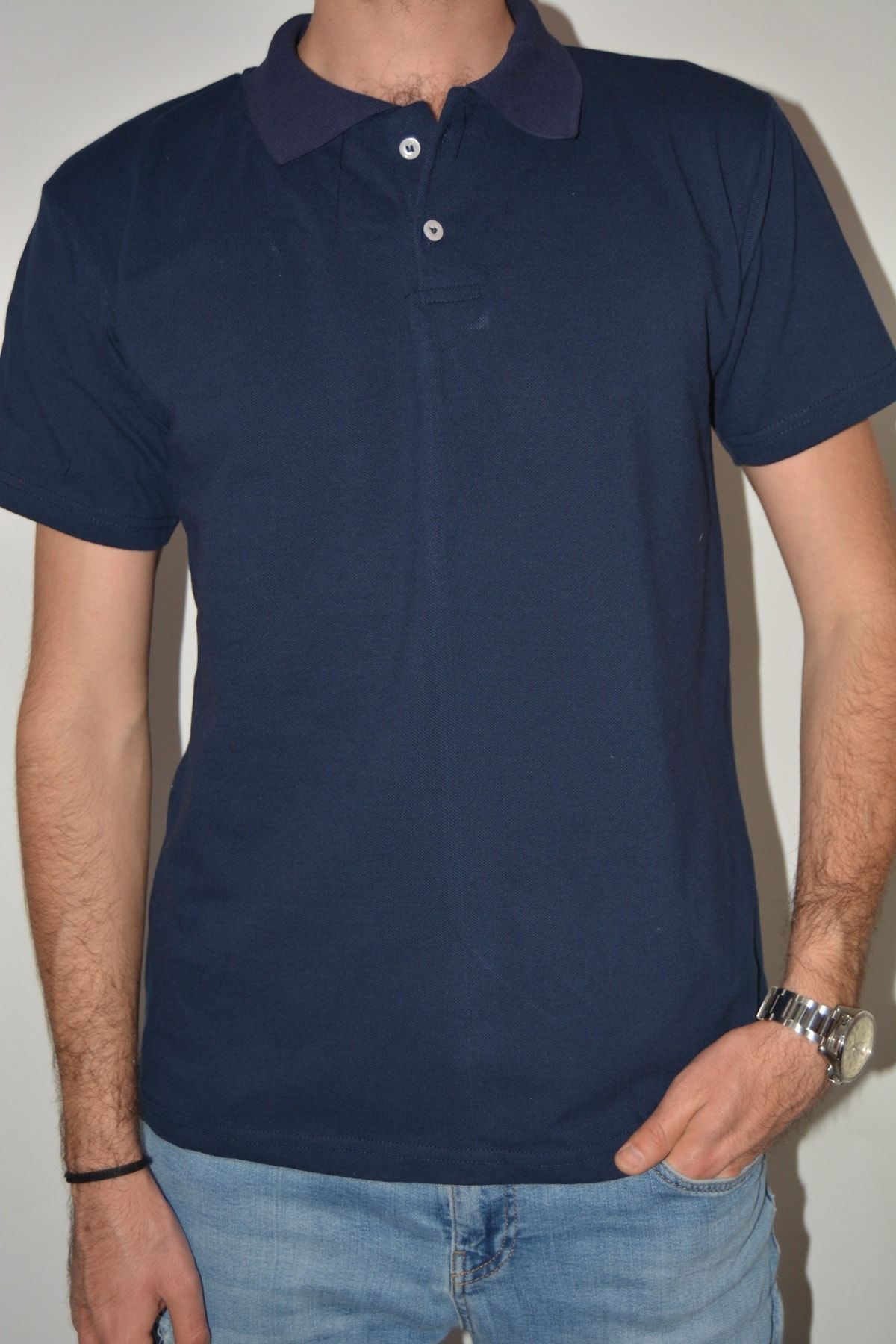 B S Giyim Polo T shirt Dark blue Polo neck Trendyol