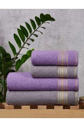 50x90 70x140 Cm Pırlanta 4'lü Banyo Havlusu Seti