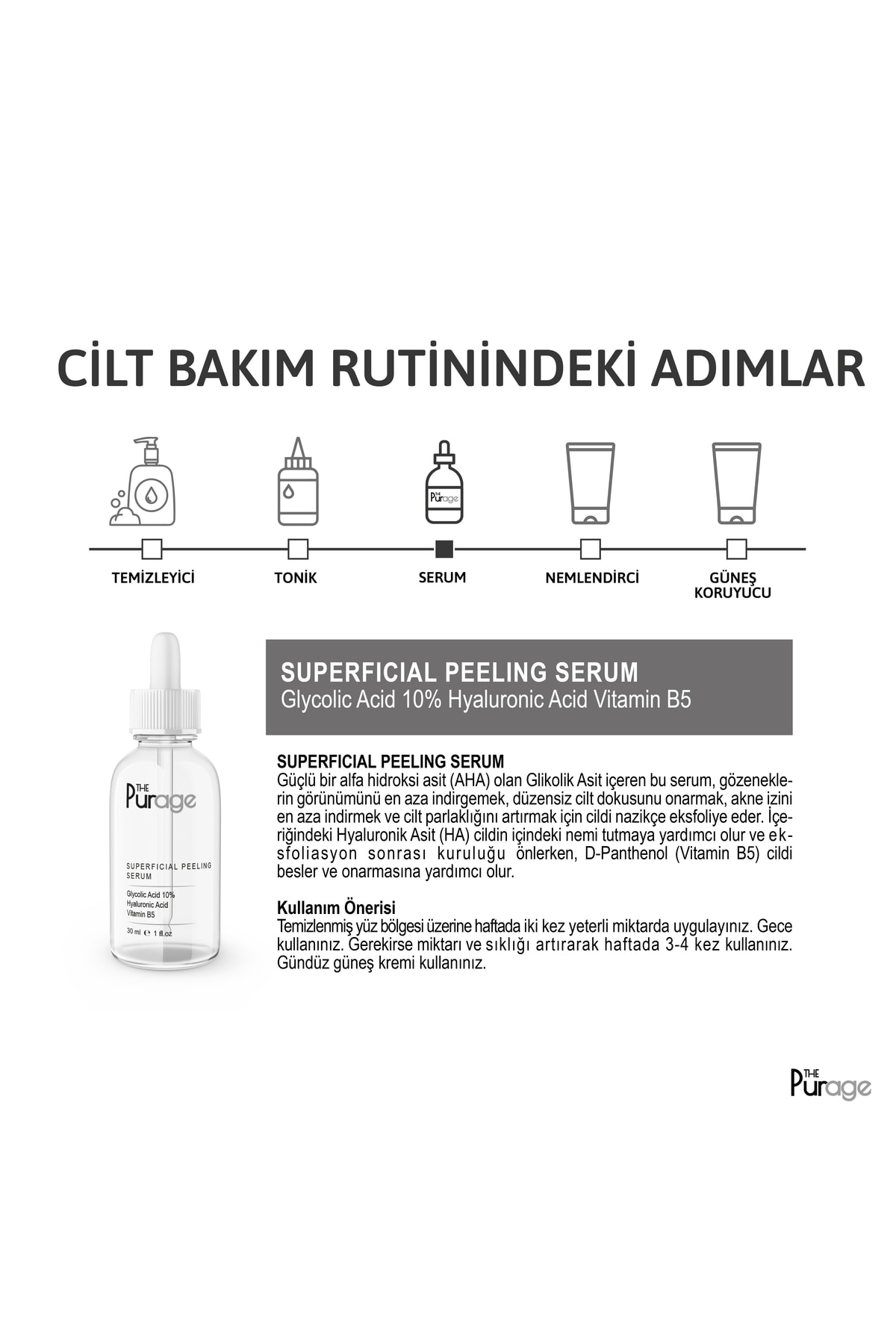 سرم لایه بردار سطحی (اسید گلیکولیک 10٪ اسید هیالورونیک) — TP001 — تصویر 5 از 6