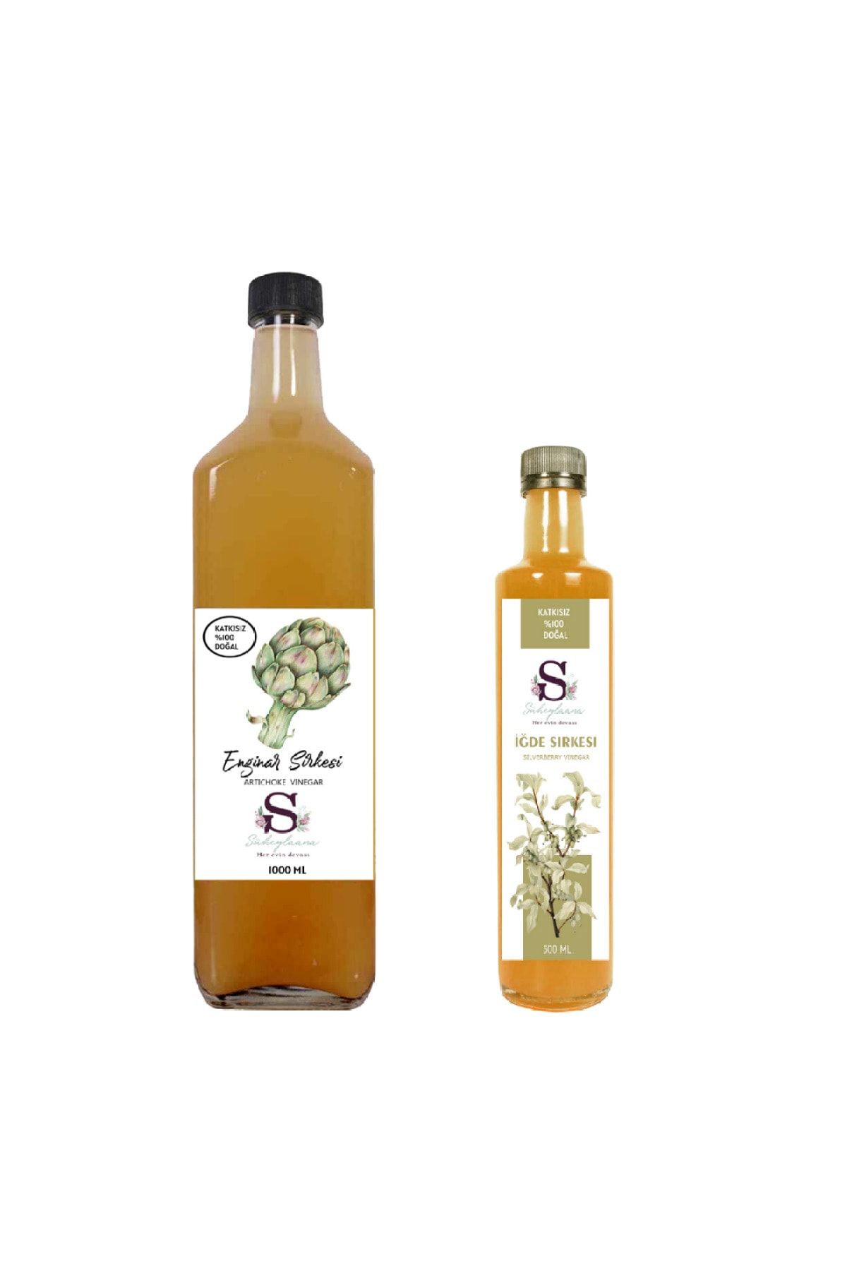 Doğal Enginar Sirkesi 1000 Ml - Doğal Bal Kabağı Sirkesi 500 Ml
