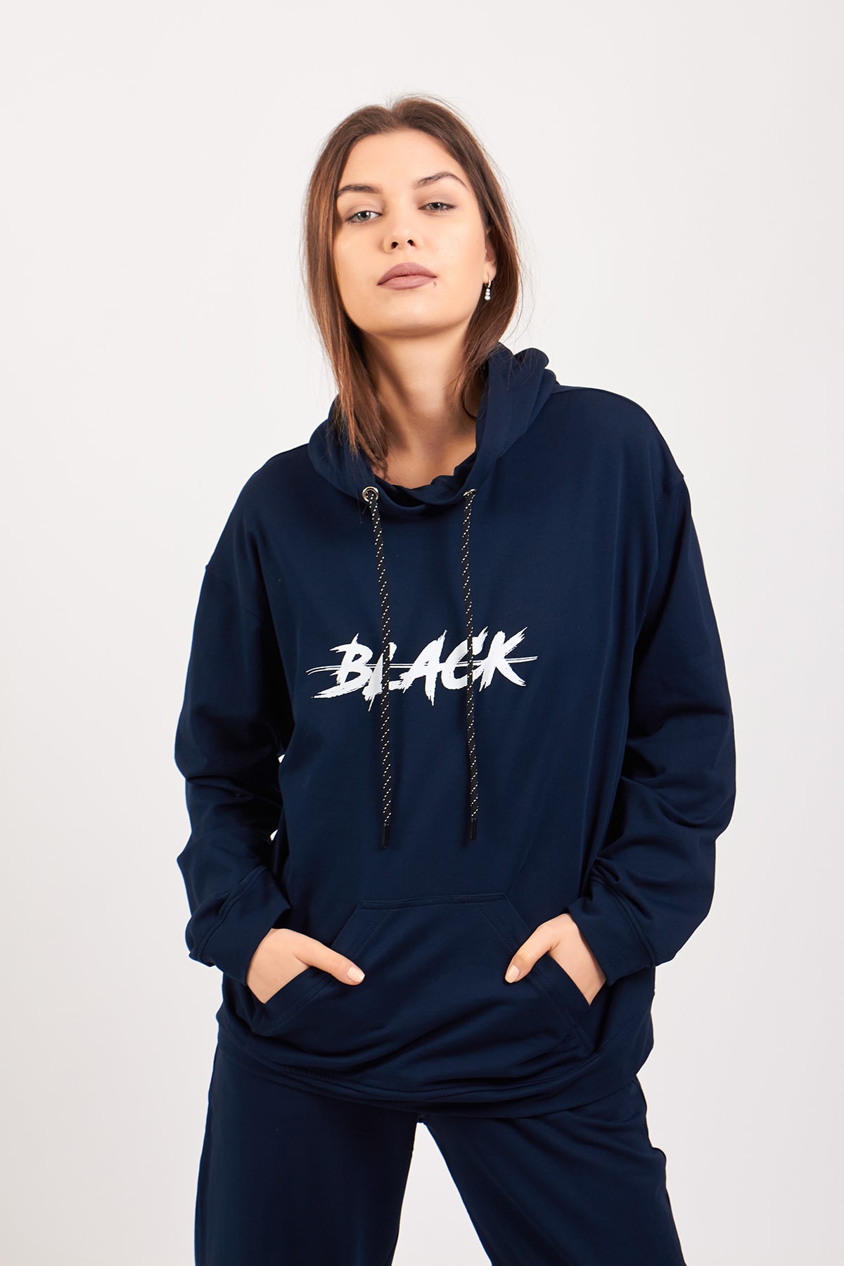 Lacivert Oversize Alt Üst Eşofman Takımı